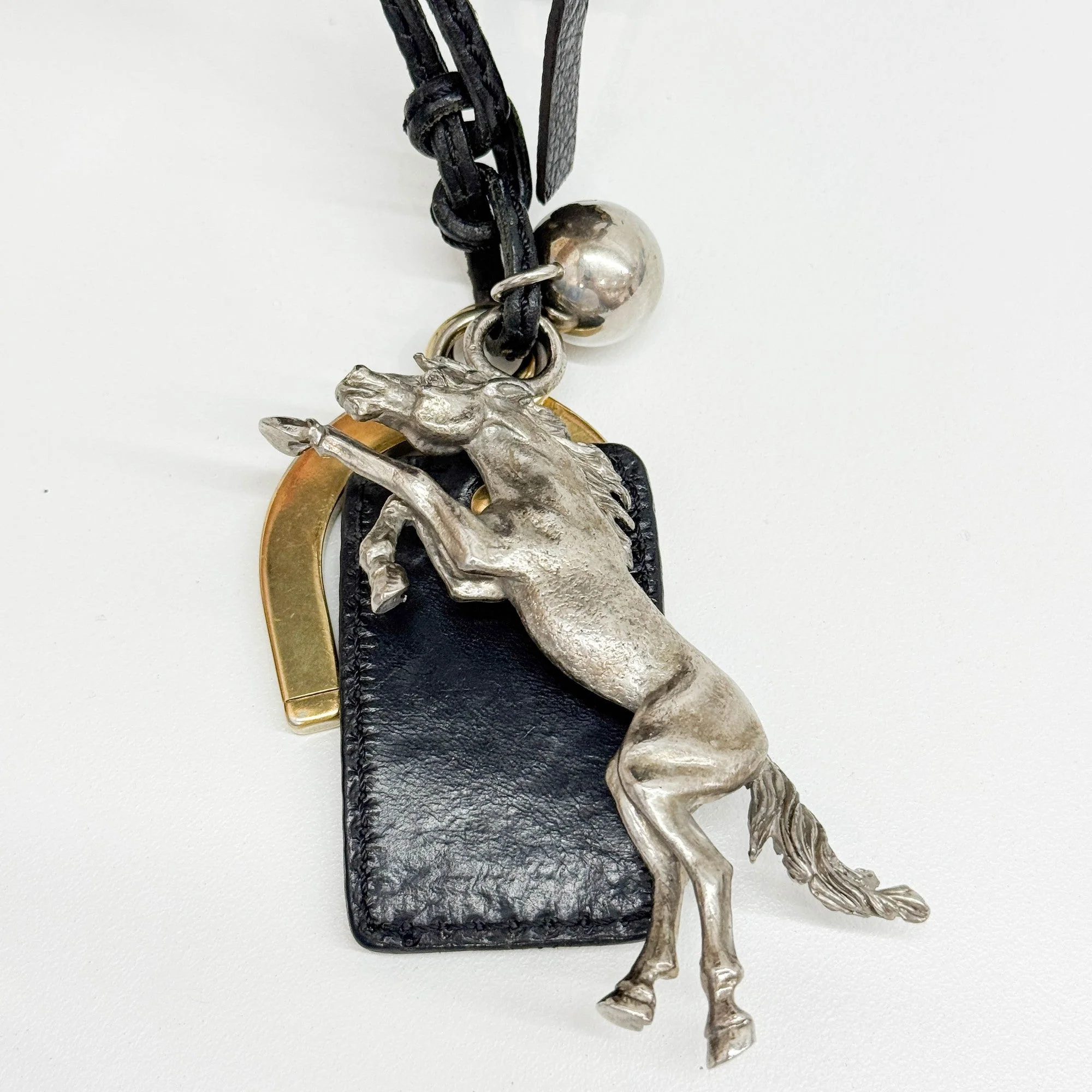 Kerala Gold Hardware and Black Leather Shoulder Bag - Image 7