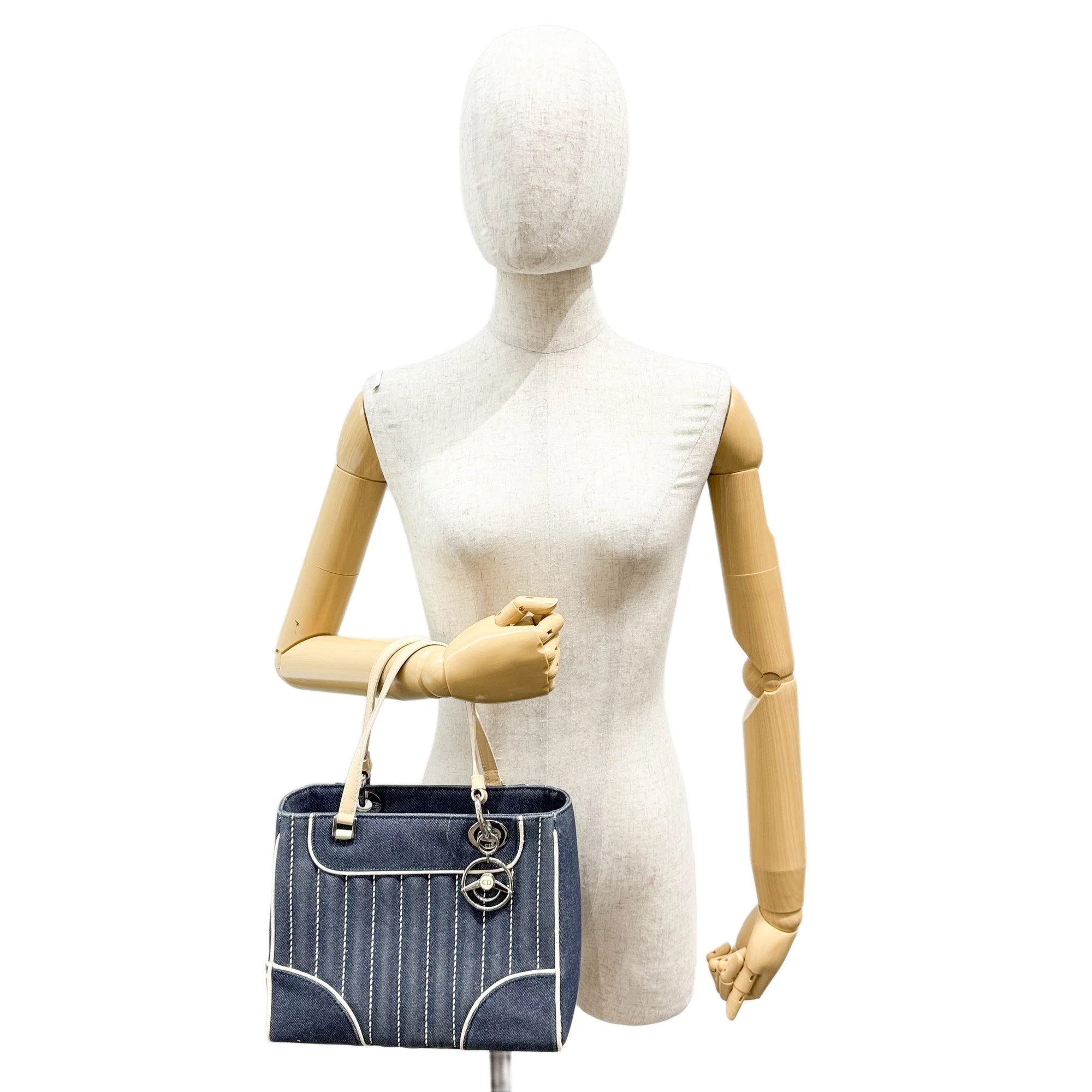 Lady Dior Blue Denim Two Way bag - Image 3