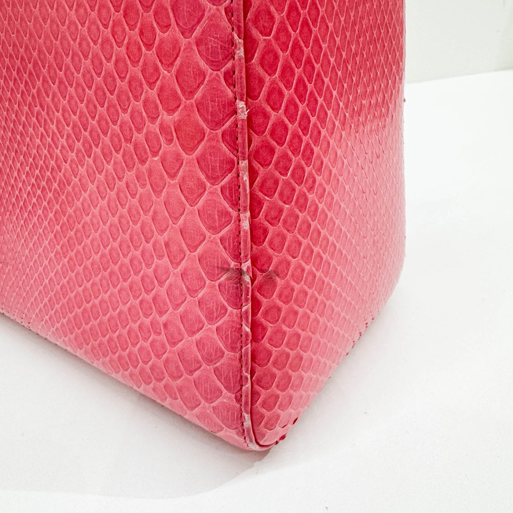 Lady Dior Pink Python Embossed Leather Two Way Bag - Image 18