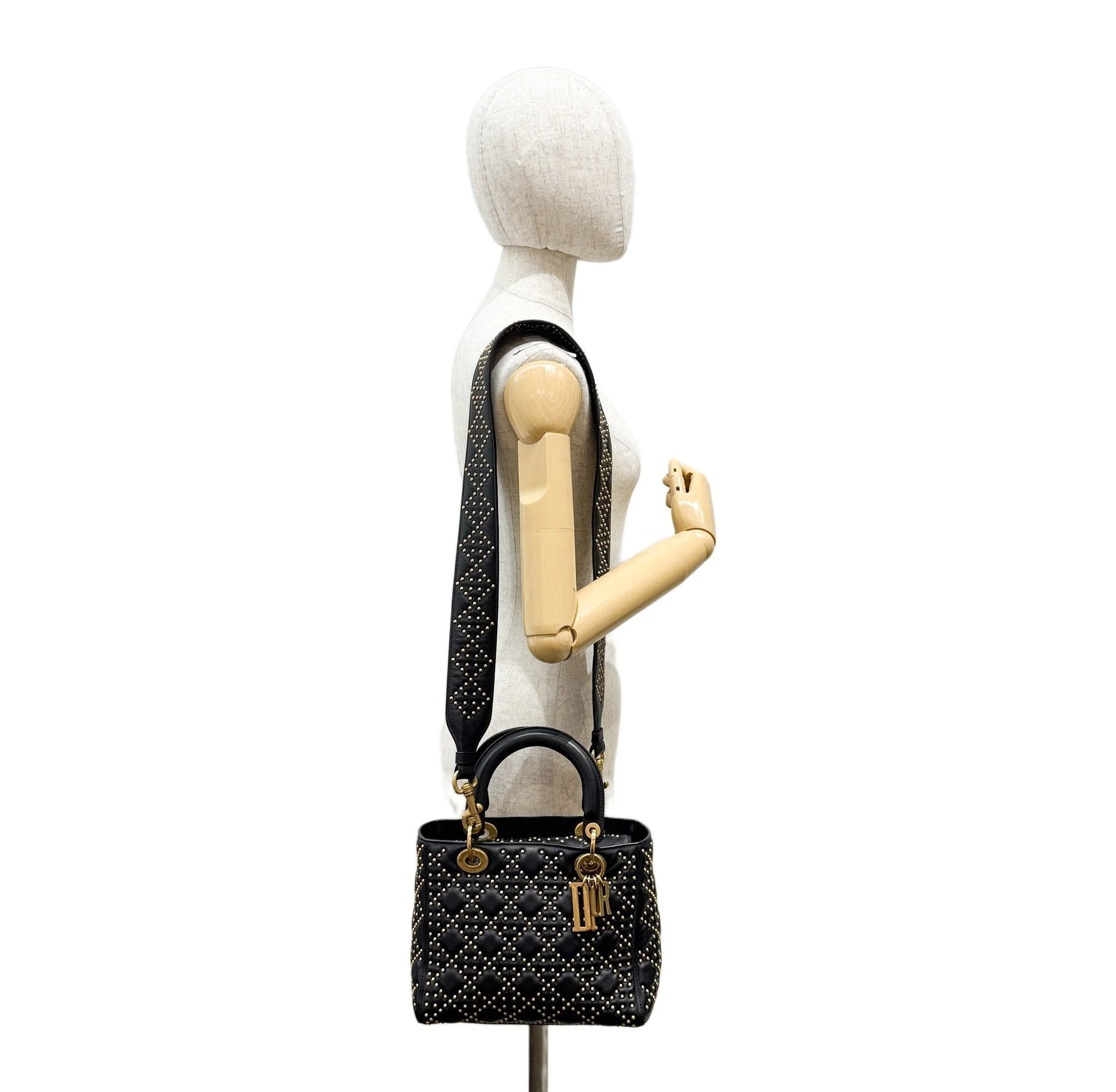 Lady Dior Supple Black Leather Two Way Bag - Image 3