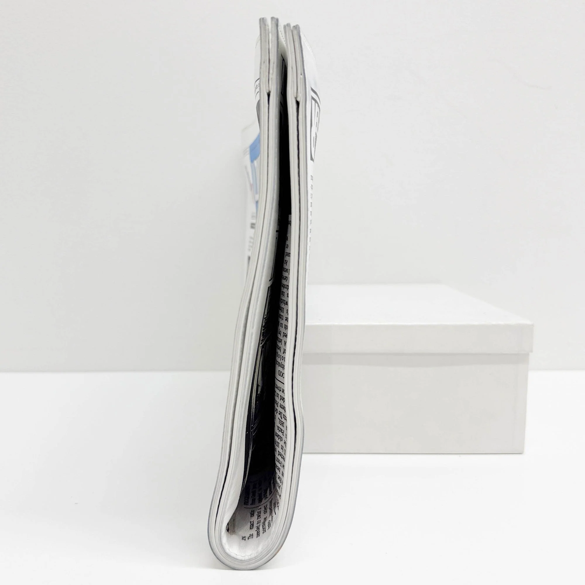 Large Newspaper Print Calfskin Pouch - Image 5