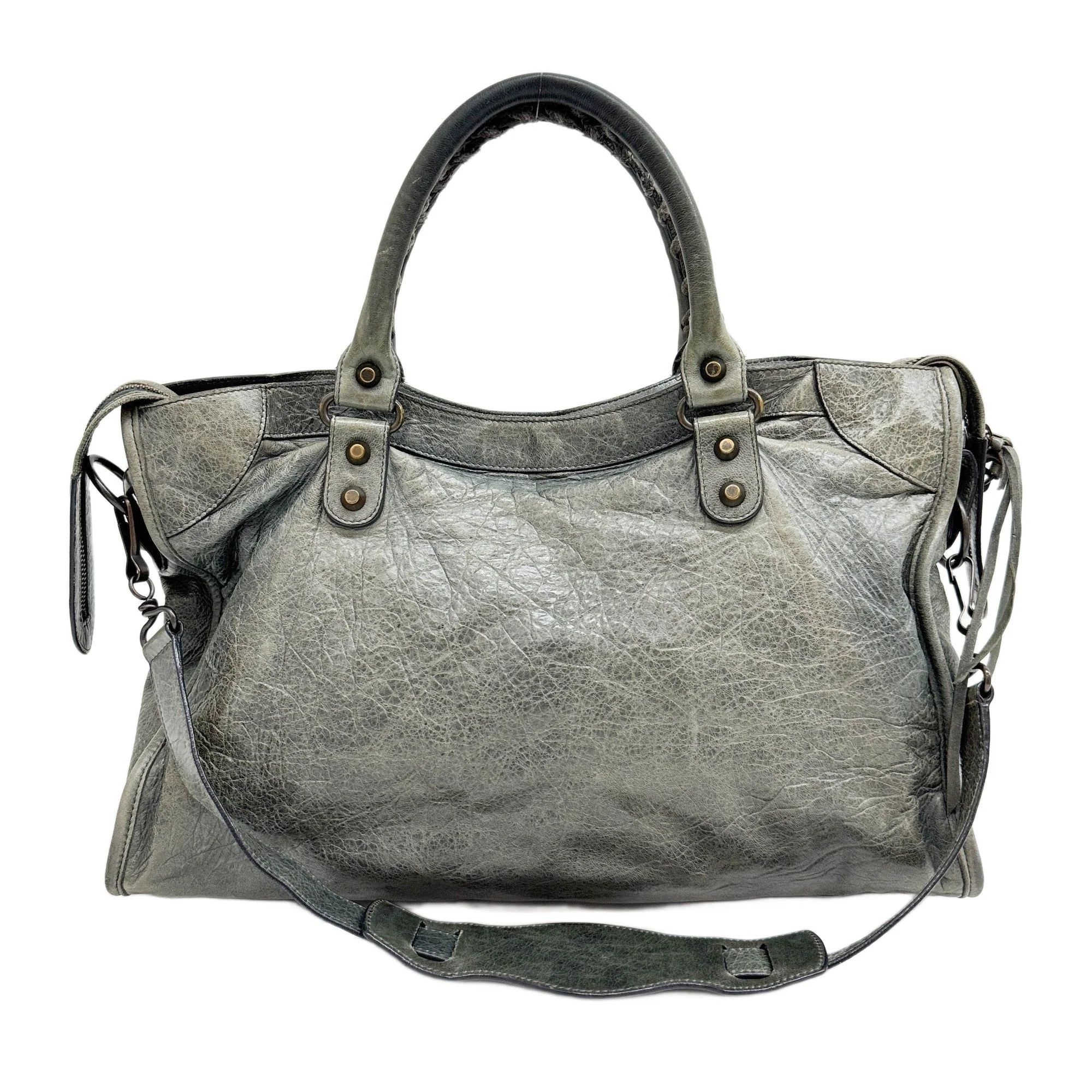 Le City Green Leather Handle Bag - Image 2