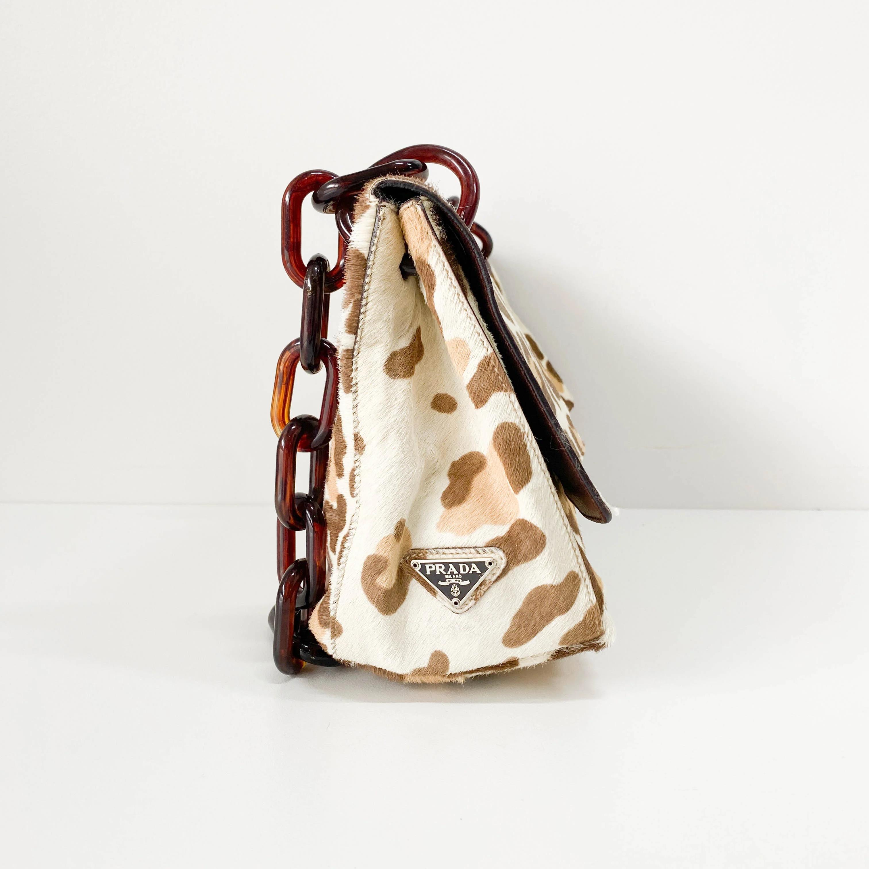 Leopard Print Pony Hair Chain Shoulder Bag - Image 3