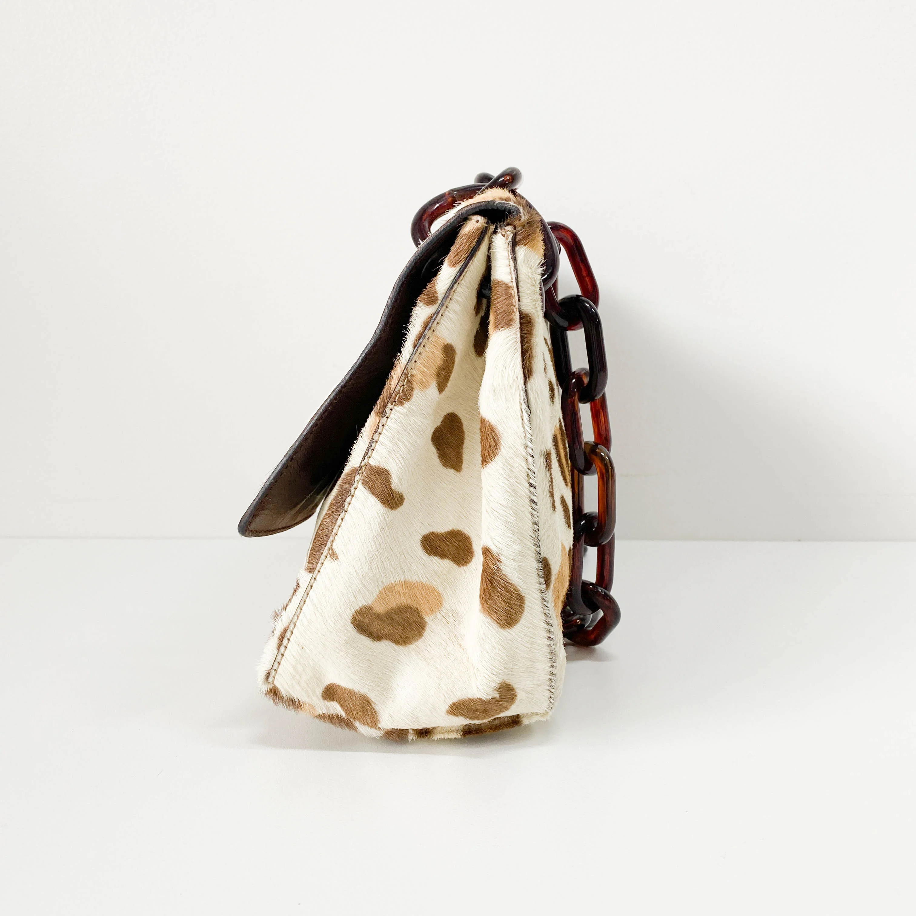 Leopard Print Pony Hair Chain Shoulder Bag - Image 4
