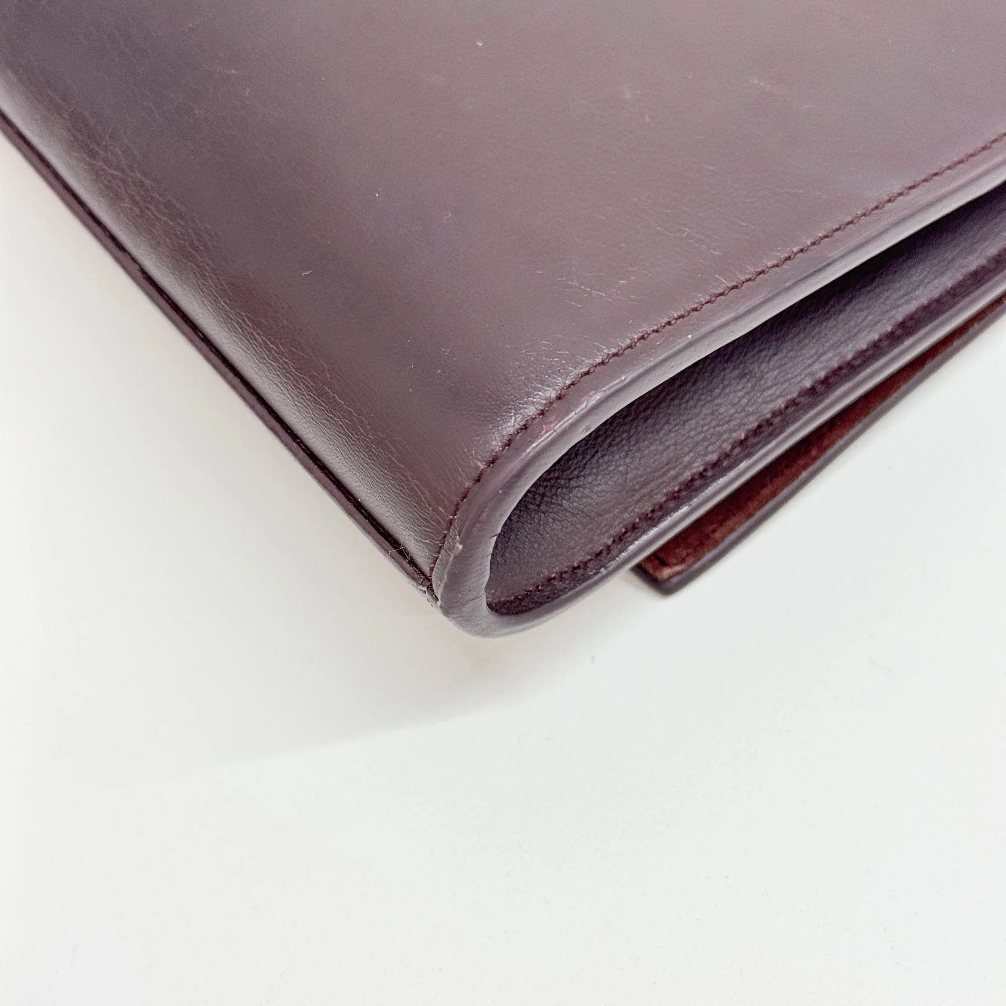 Ligne Y Rosewood Leather Clutch Bag - Image 10