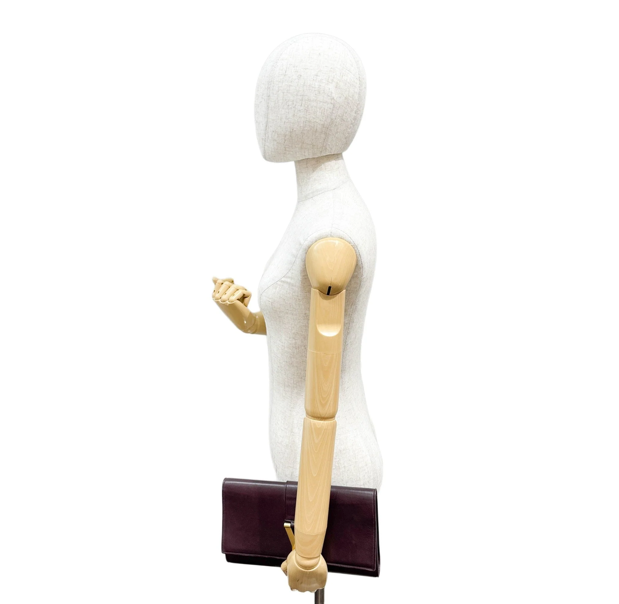 Ligne Y Rosewood Leather Clutch Bag - Image 3