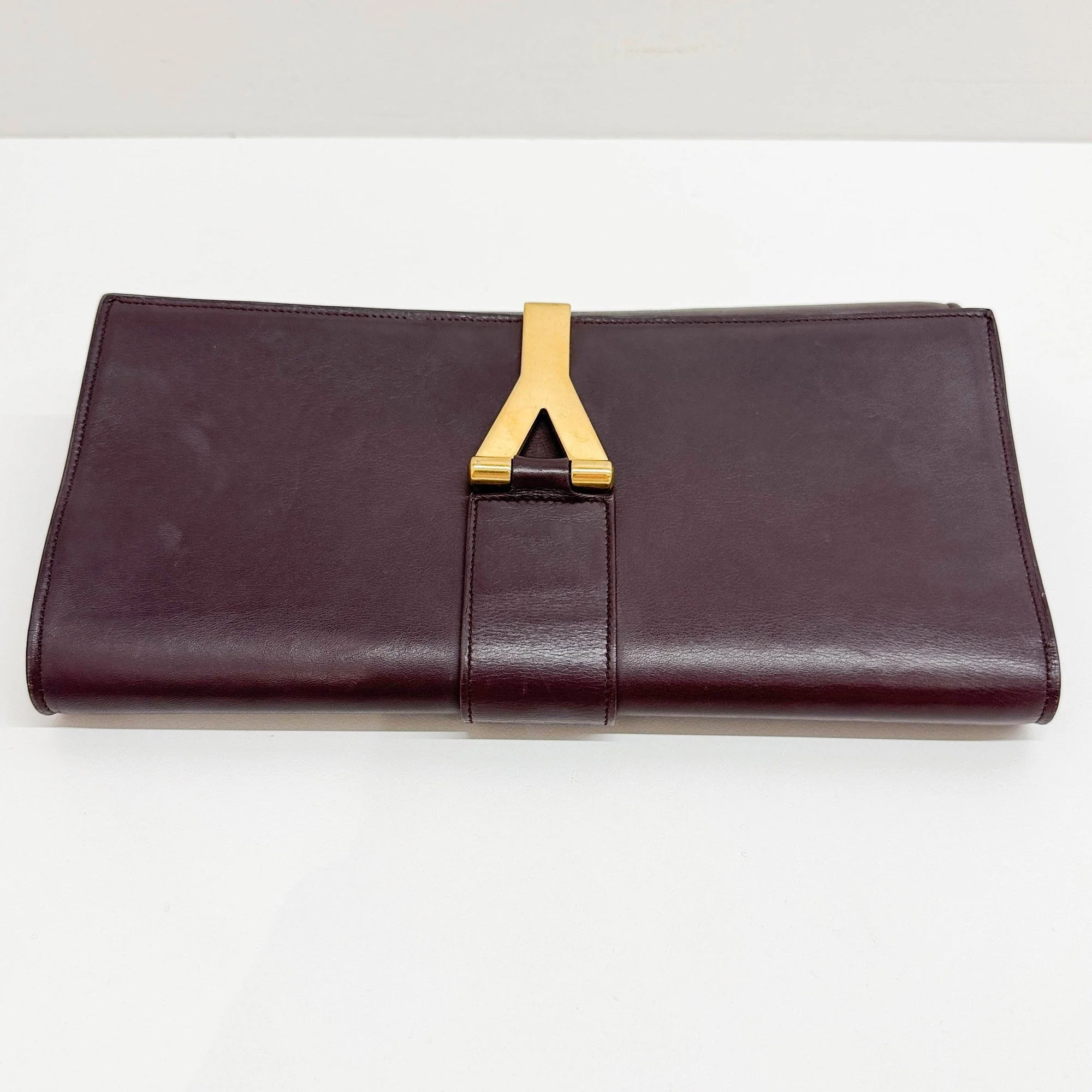 Ligne Y Rosewood Leather Clutch Bag - Image 5