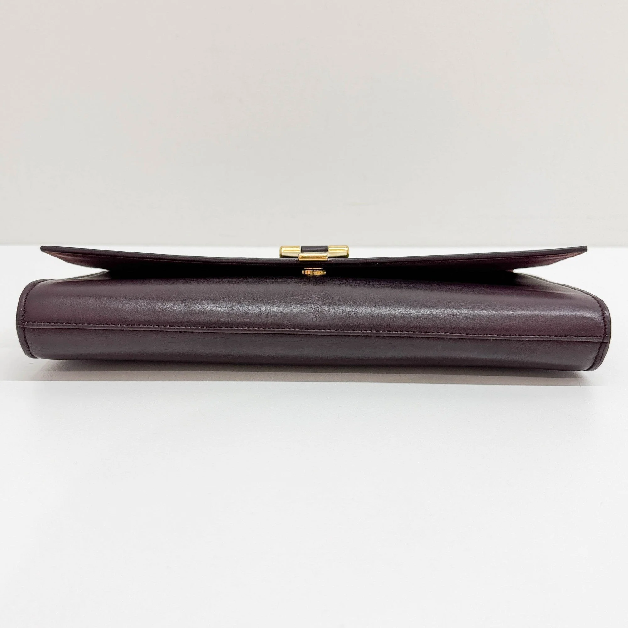 Ligne Y Rosewood Leather Clutch Bag - Image 6