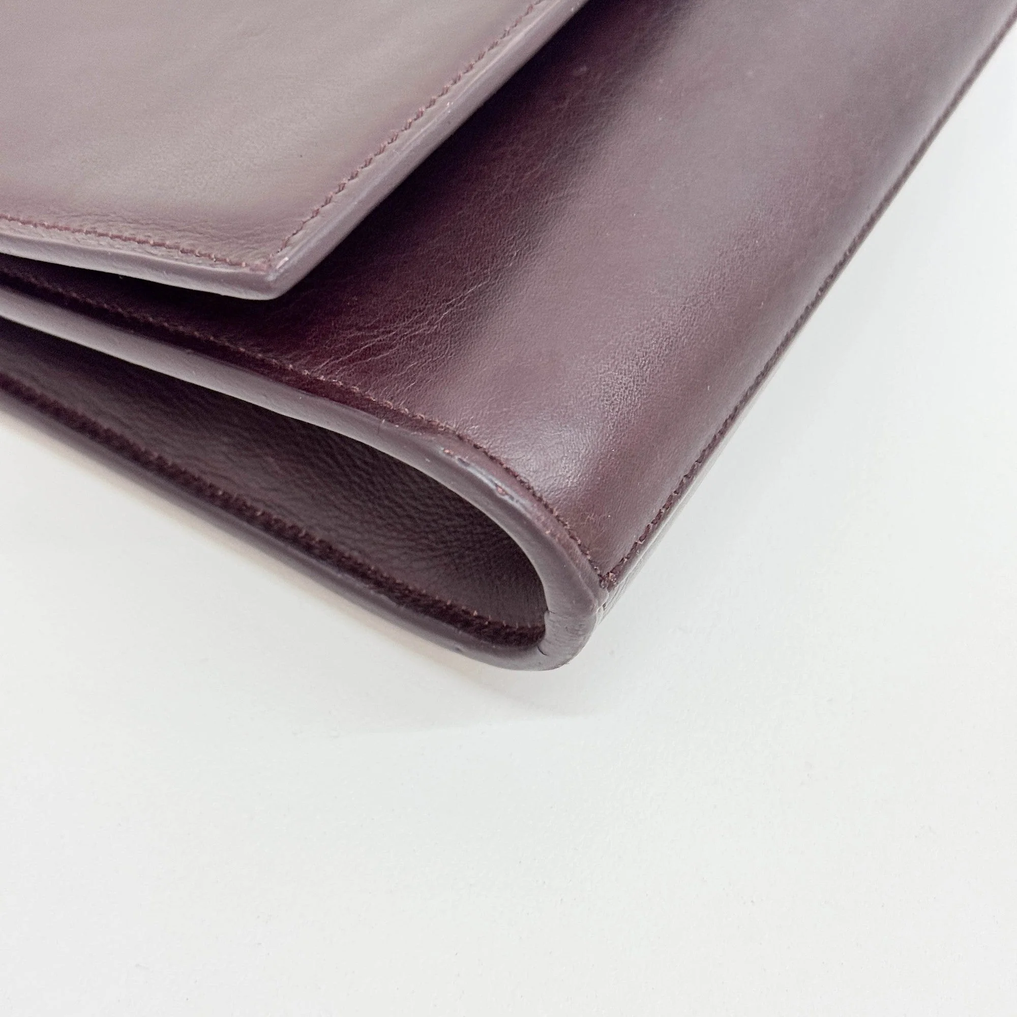 Ligne Y Rosewood Leather Clutch Bag - Image 7