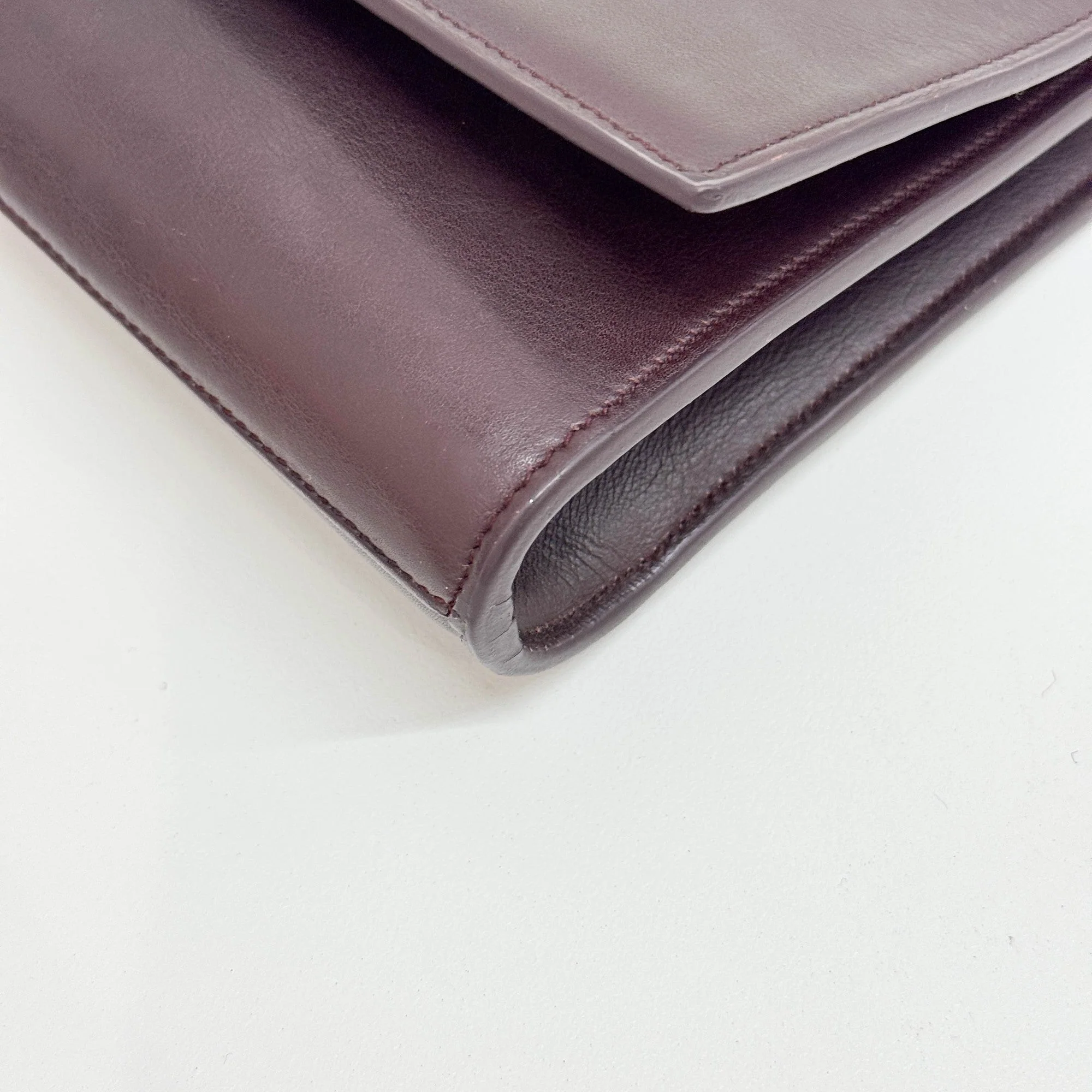Ligne Y Rosewood Leather Clutch Bag - Image 8