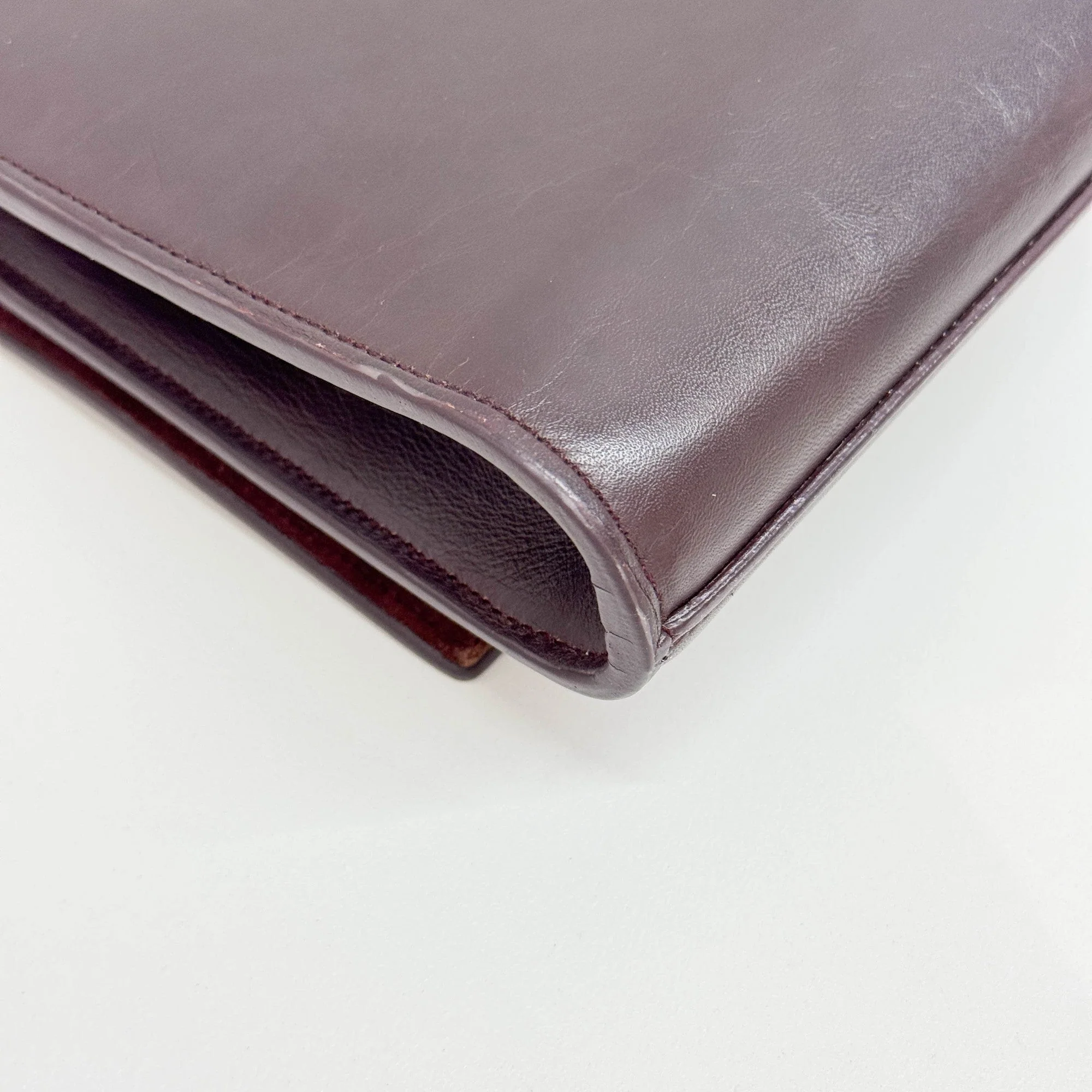 Ligne Y Rosewood Leather Clutch Bag - Image 9