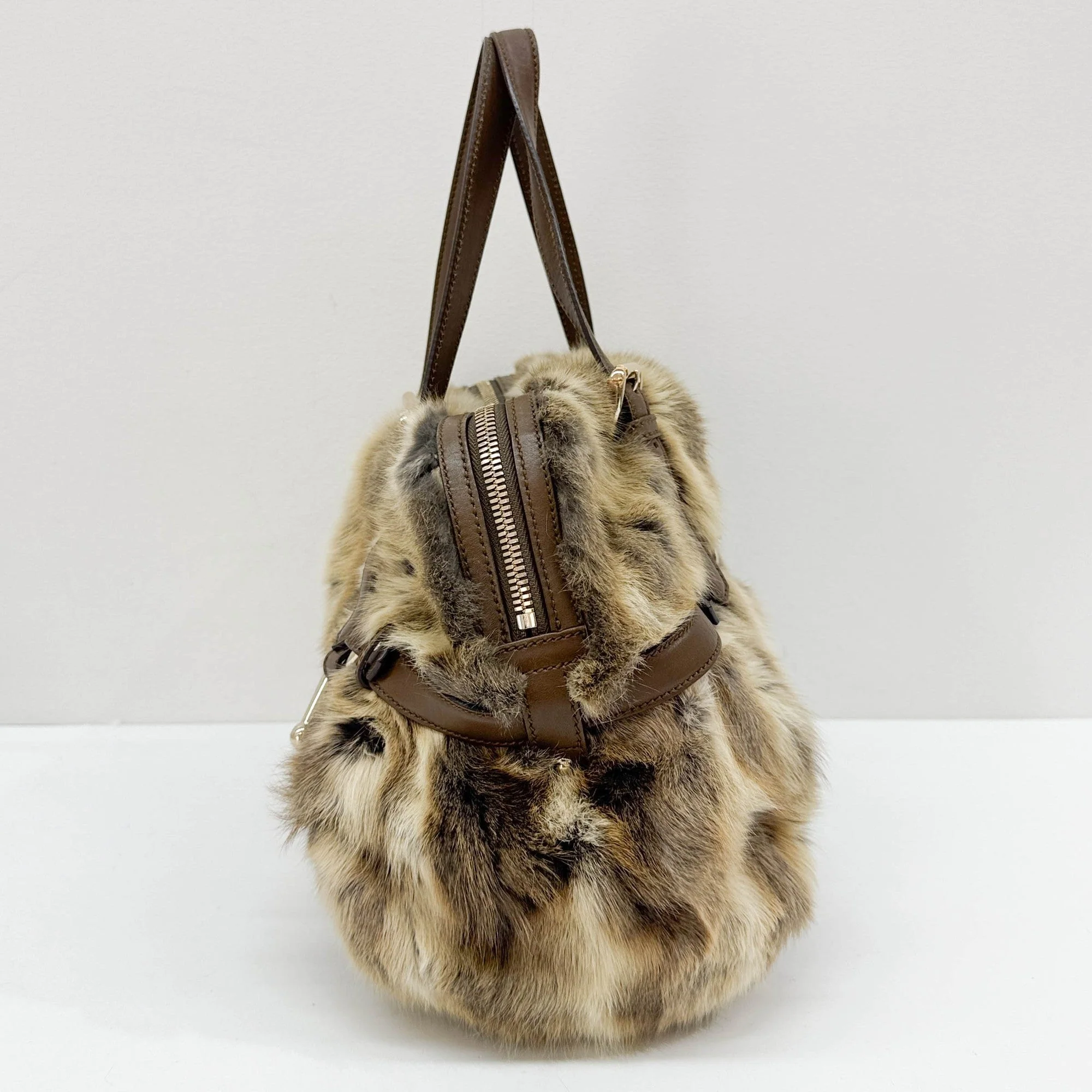Limited Edition 85th Anniversary Boston/Bowling Brown Rabbit Fur Hand Bag - Image 6