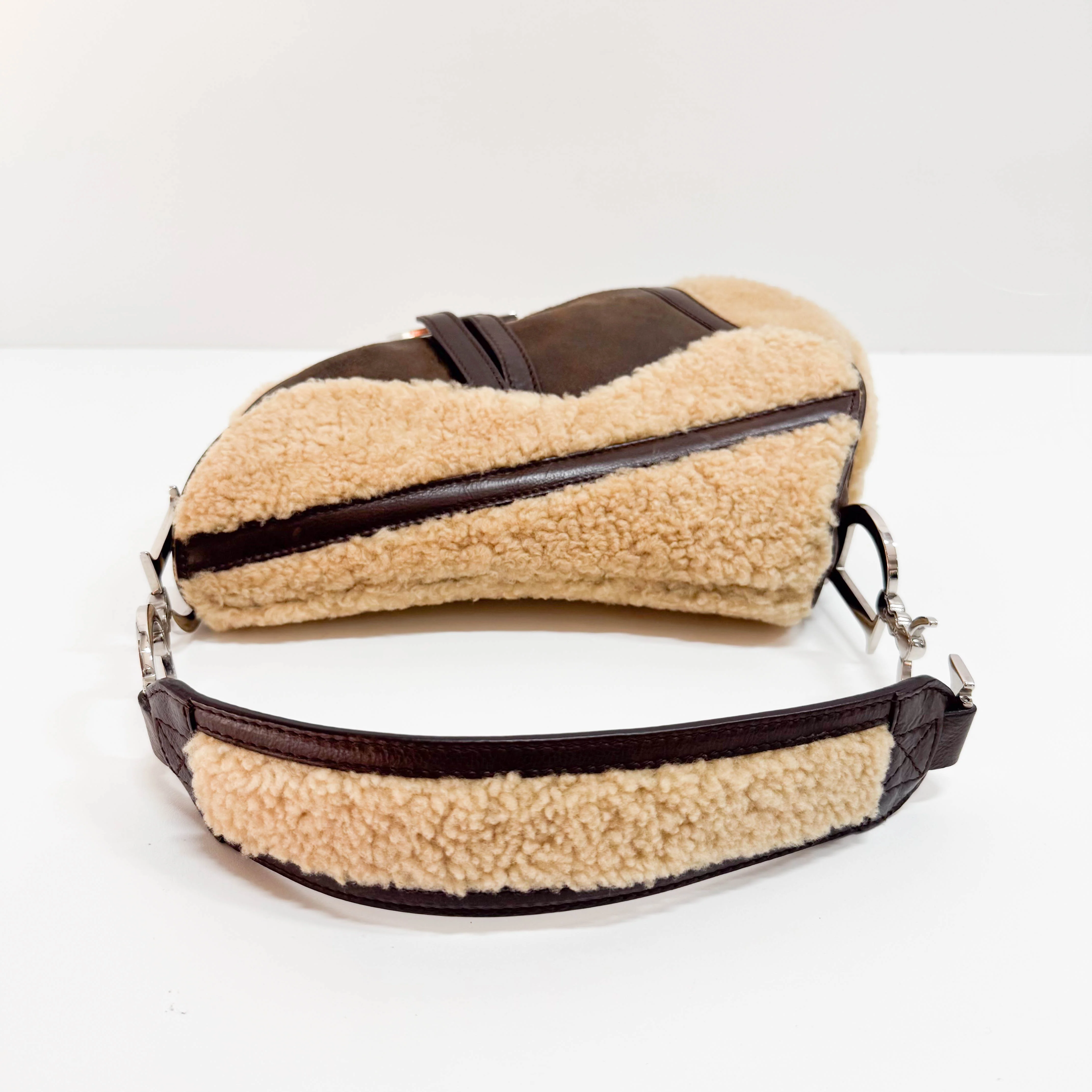 Limited Edition Brown Sheepskin Saddle Bag - Image 7
