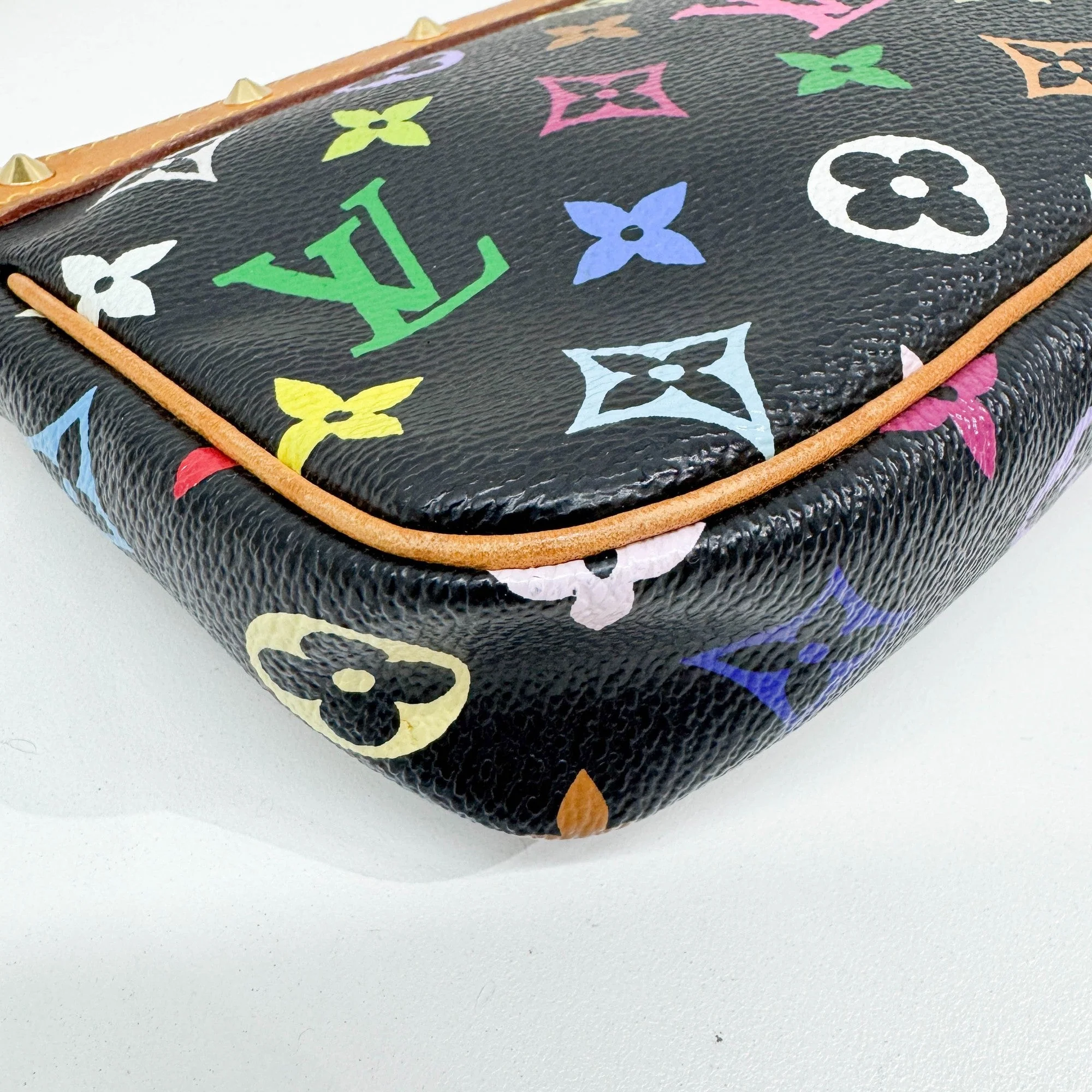 LV x Takashi Murakami Brown Canvas Pochette Accessoire Bag - Image 13
