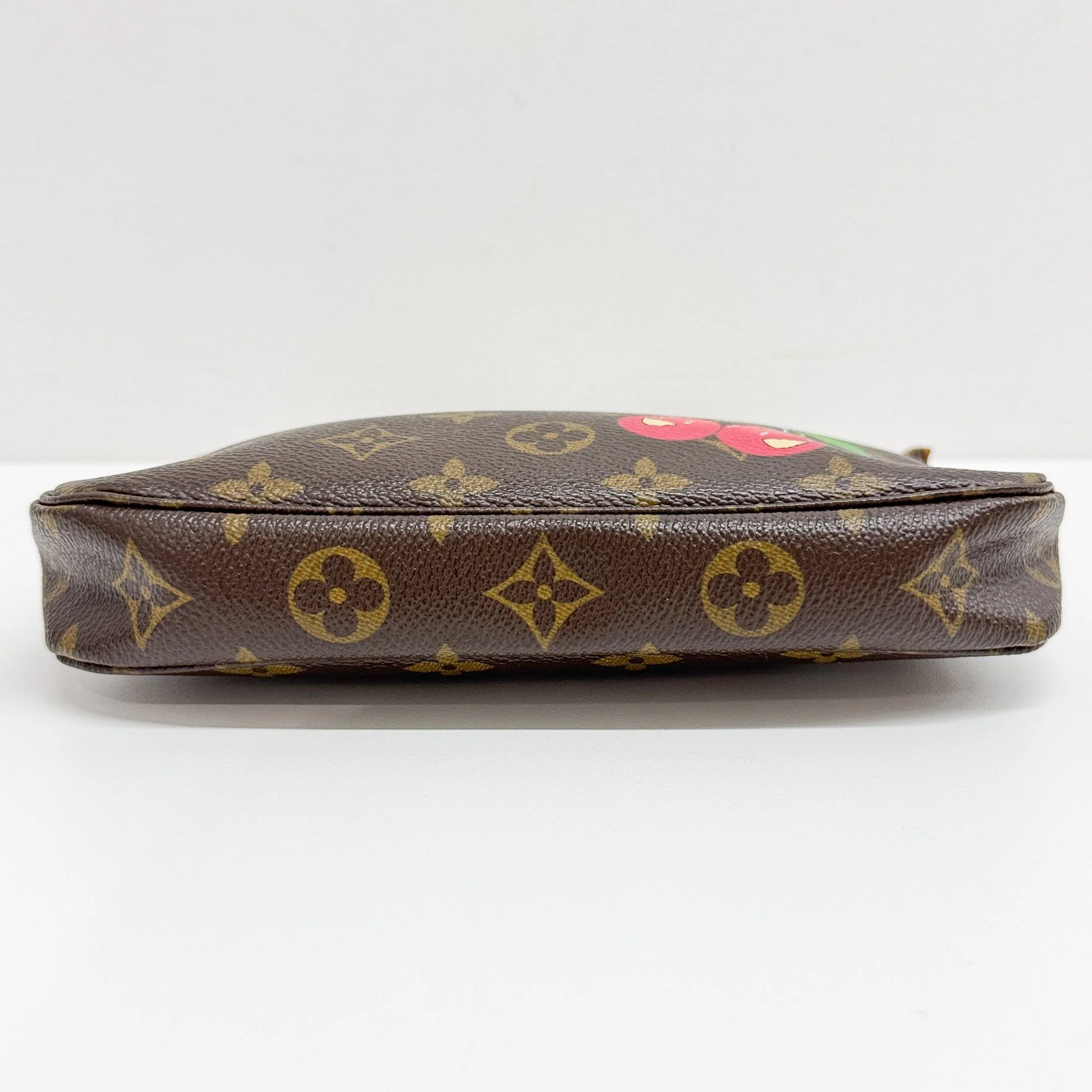 LV x Takashi Murakami Brown Monogram Cherry Pochette Accessoire - Image 7
