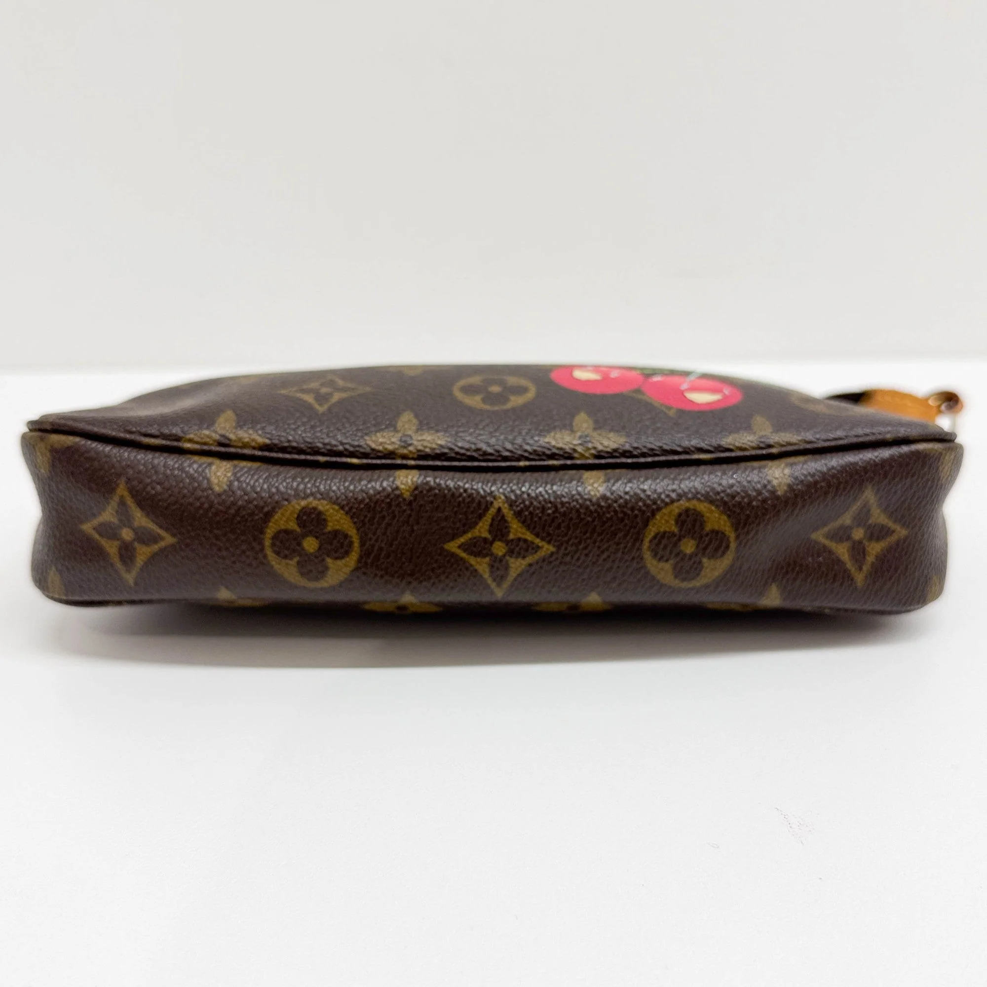 LV x Takashi Murakami Cherry Mon Cherie Pochette Accessoire Brown Monogram Canvas Hand Bag - Image 8