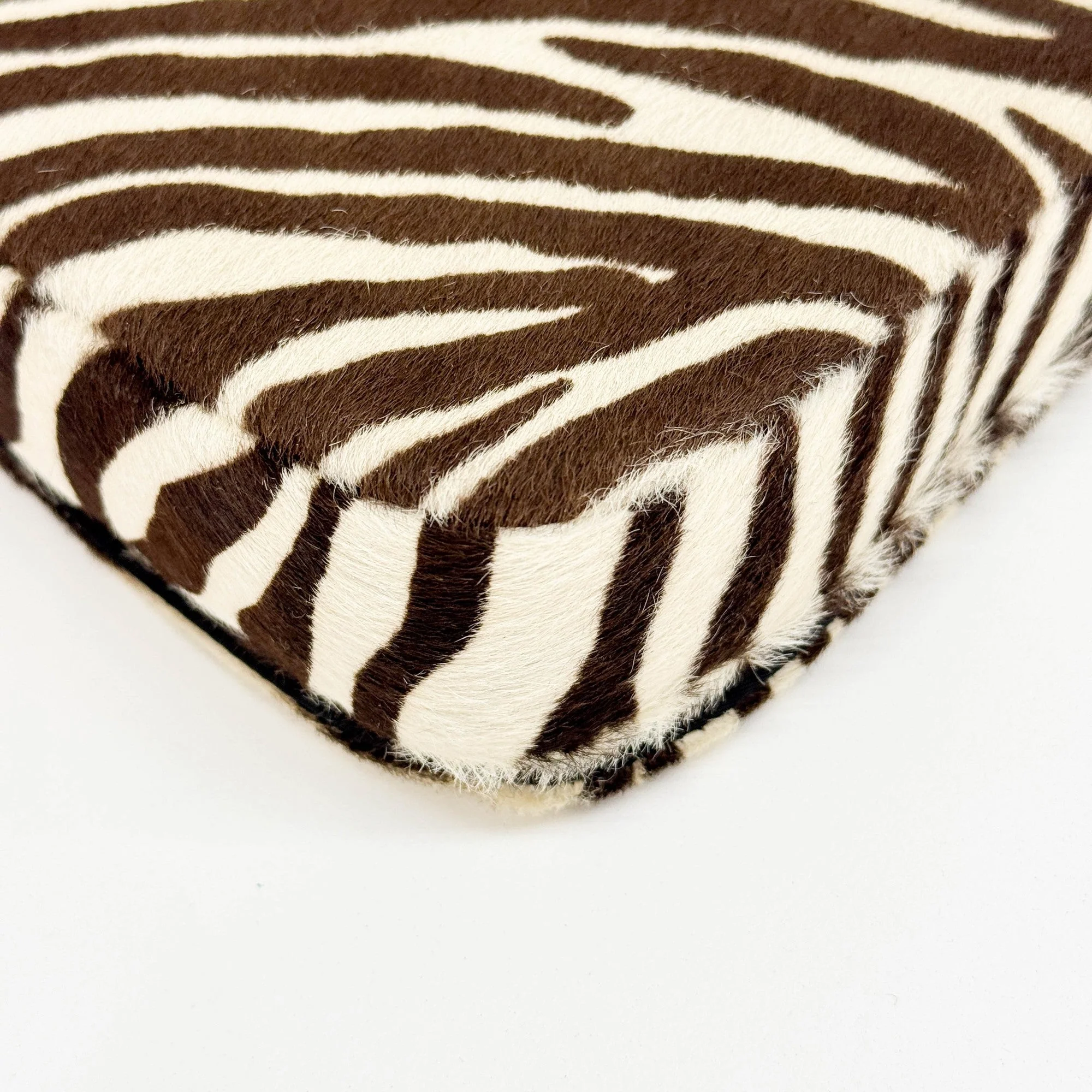 Malice Beige and Brown Zebra Print Pony Hair Shoulder Bag - Image 11