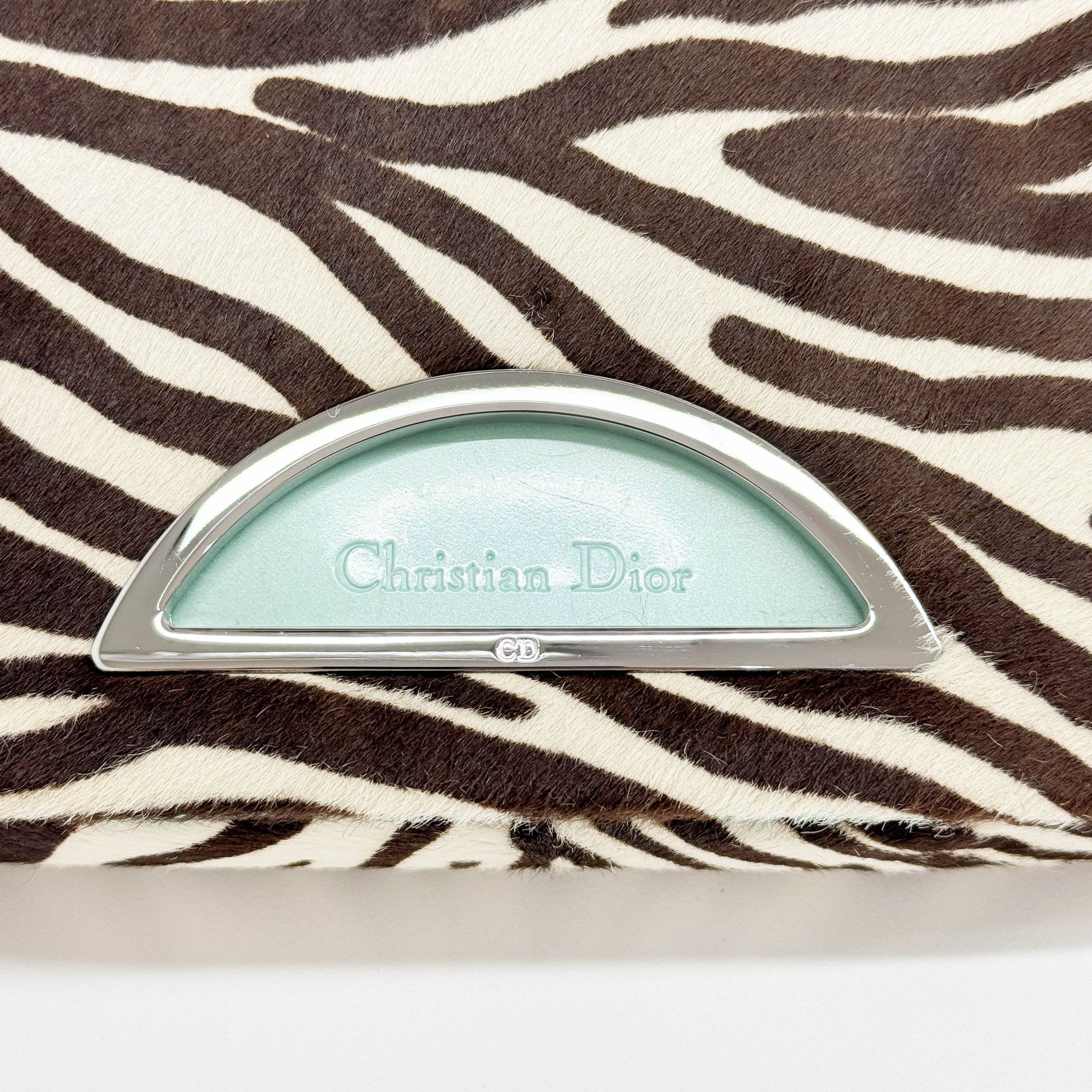 Malice Beige and Brown Zebra Print Pony Hair Shoulder Bag - Image 12