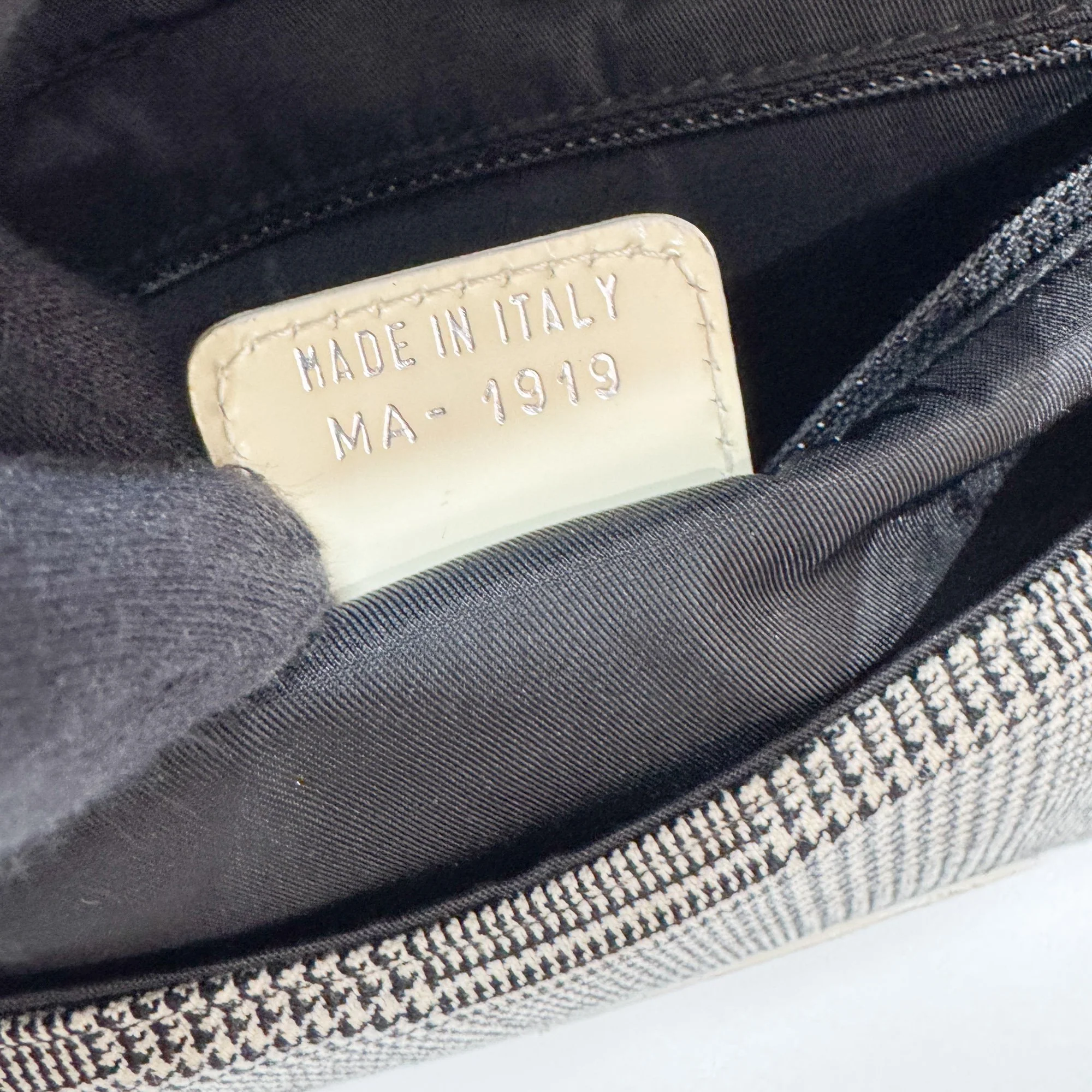 Malice Pearl Black Glen Check Canvas Shoulder Bag - Image 20
