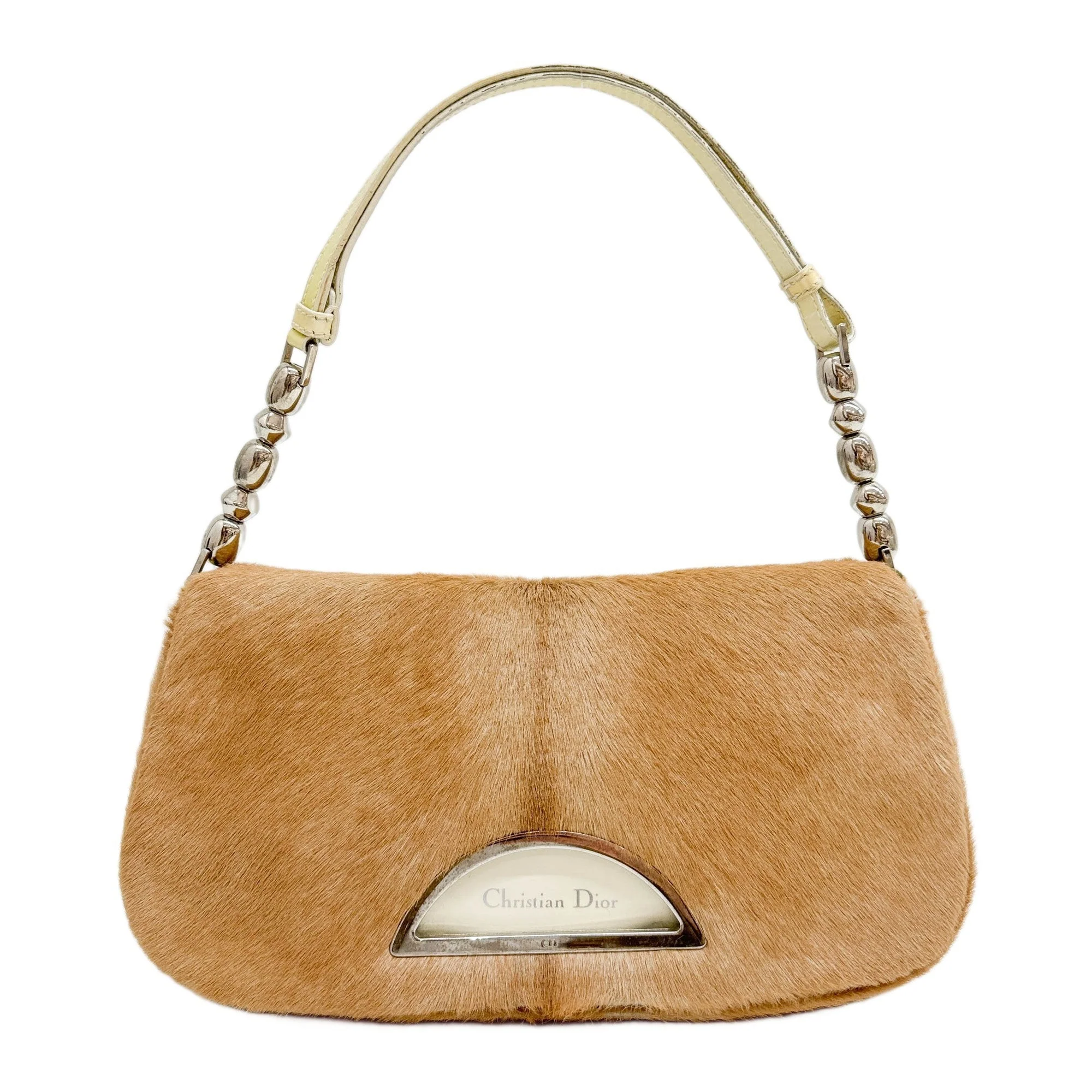 Malice Pearl Tan Pony Hair Shoulder Bag