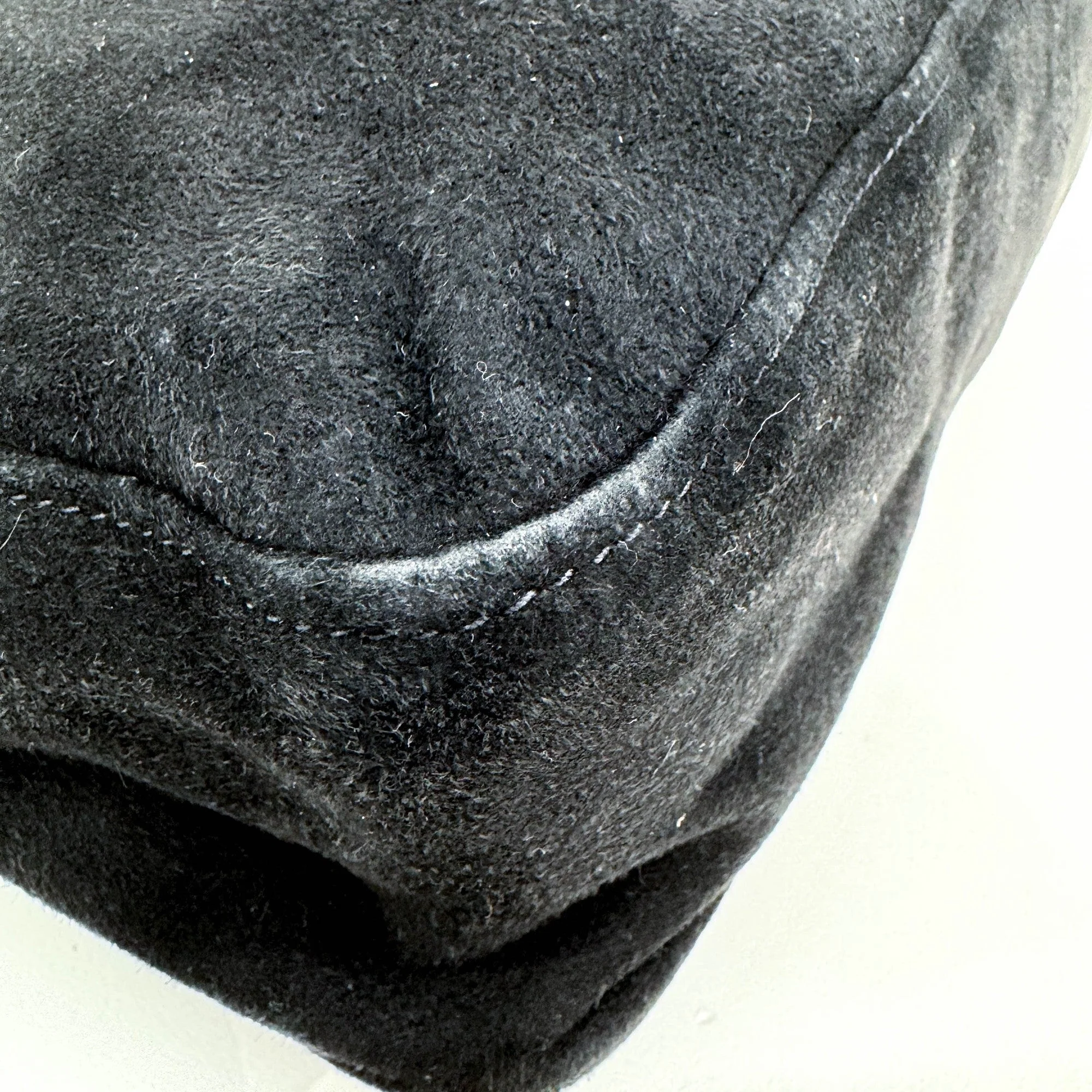 Mamma Baguette Black Suede Shoulder Bag - Image 12