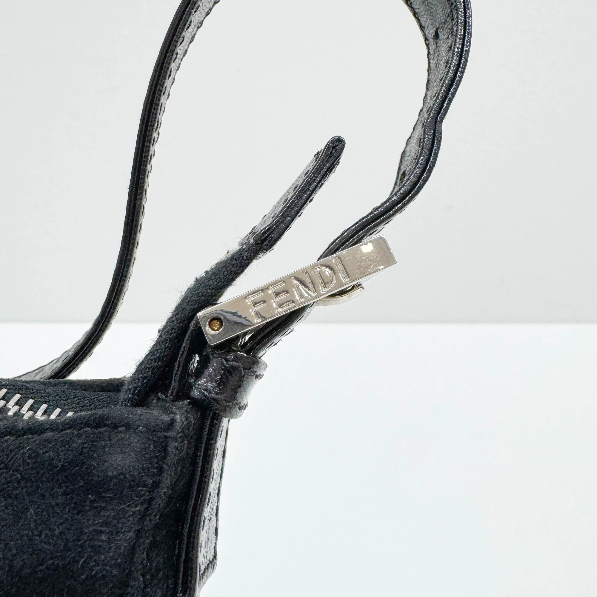 Mamma Baguette Black Suede Shoulder Bag - Image 14
