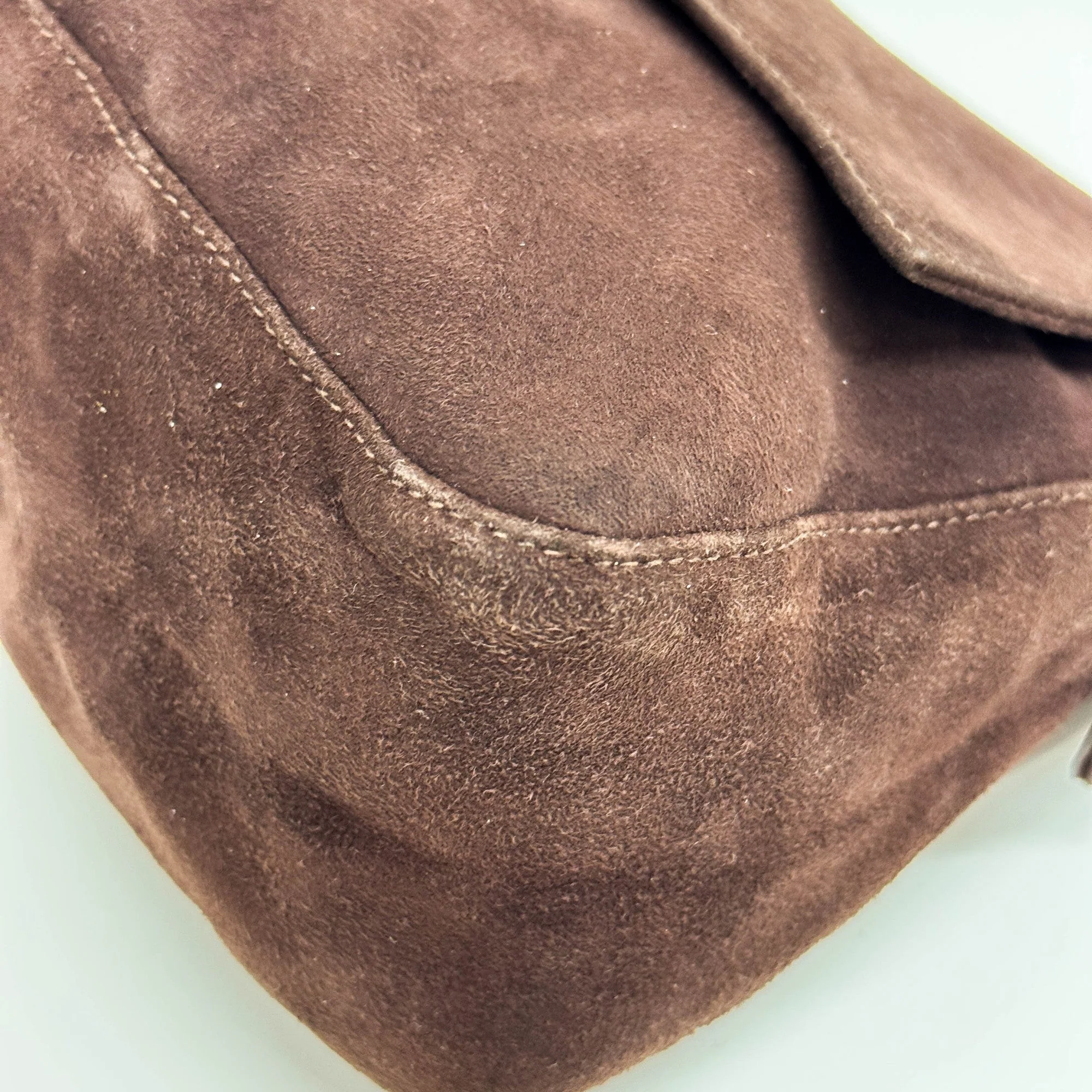 Mamma Baguette Brown Suede Shoulder Bag - Image 9