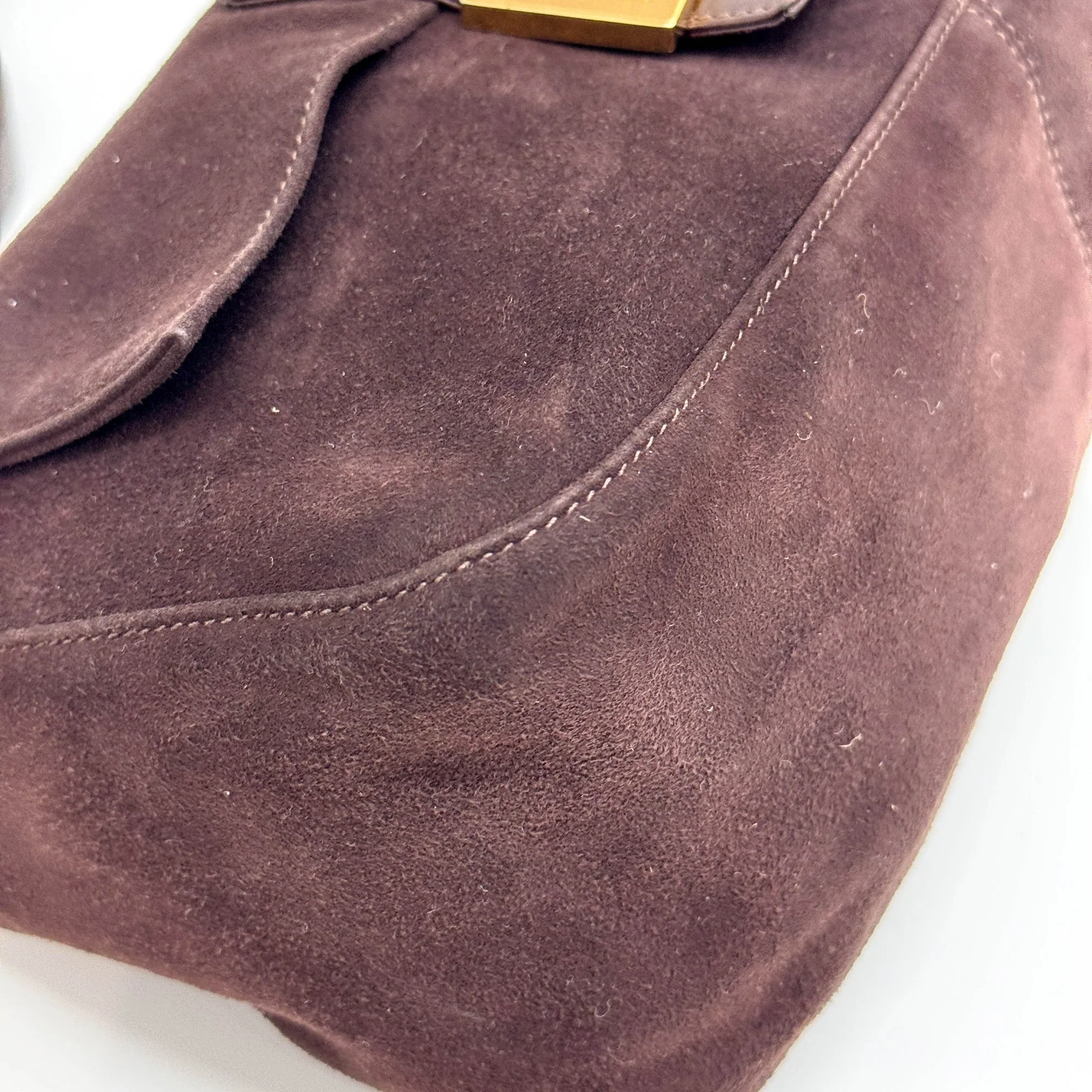 Mamma Baguette Brown Suede Shoulder Bag - Image 9