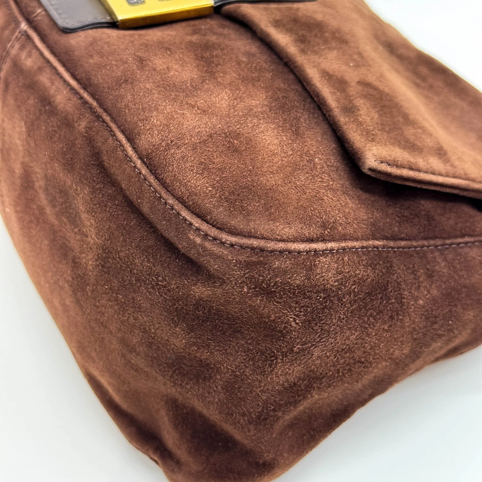 Mamma Baguette Brown Suede Shoulder Bag - Image 10