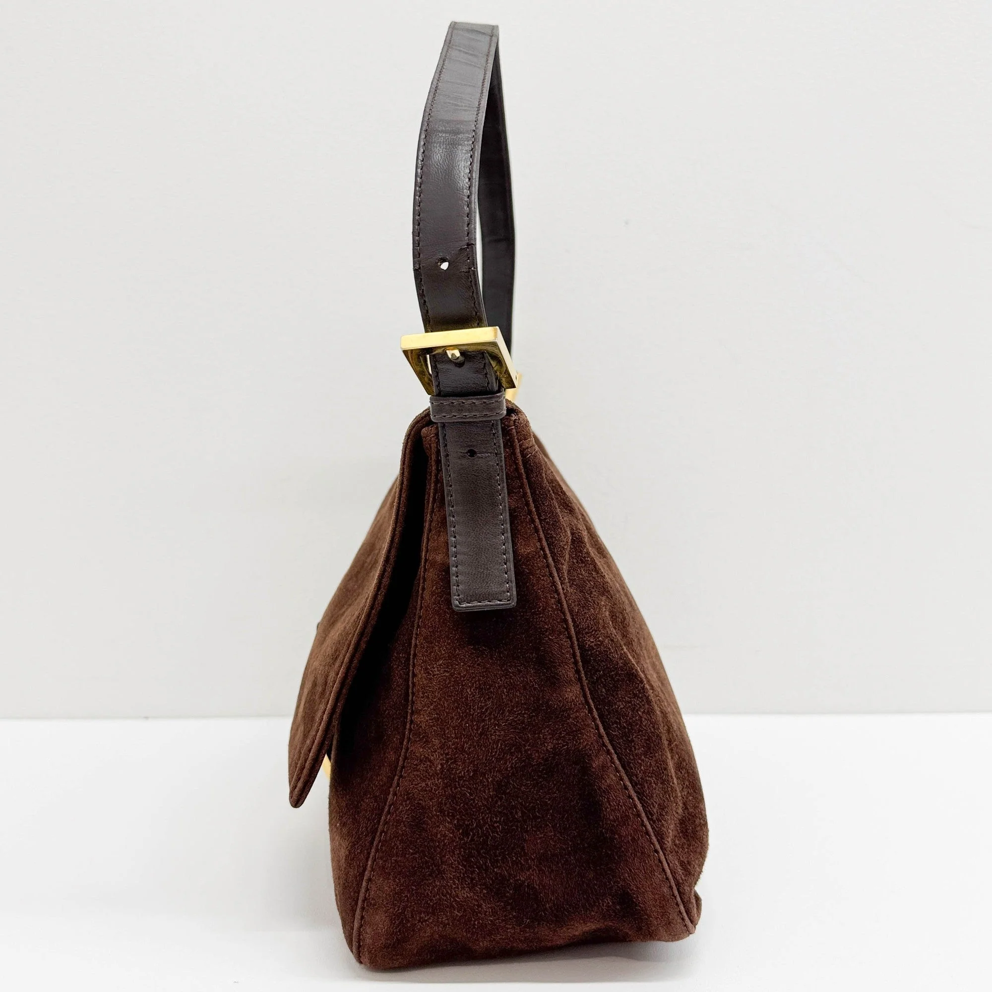 Mamma Baguette Brown Suede Shoulder Bag - Image 5