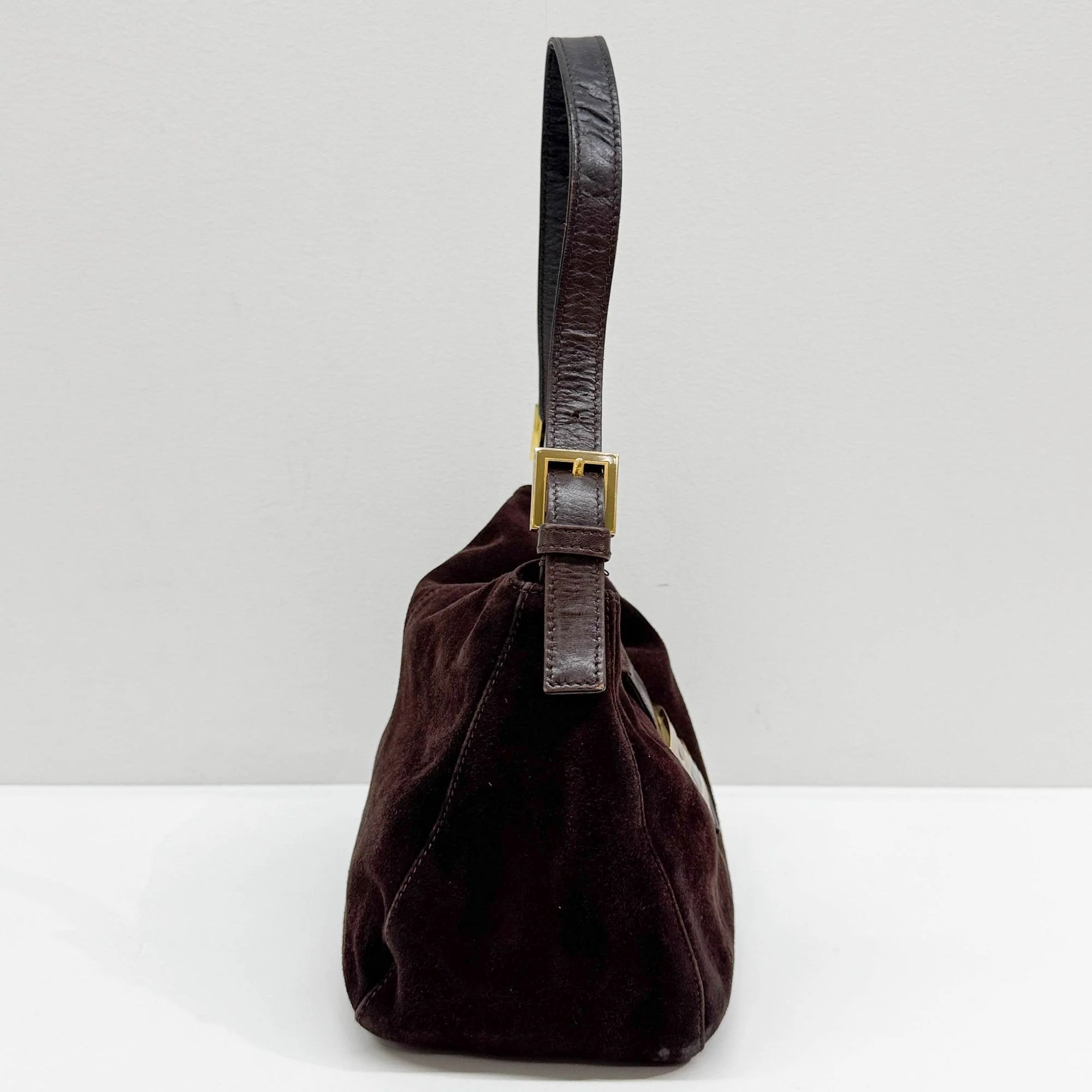 Mamma Baguette Brown Suede Shoulder Bag - Image 5