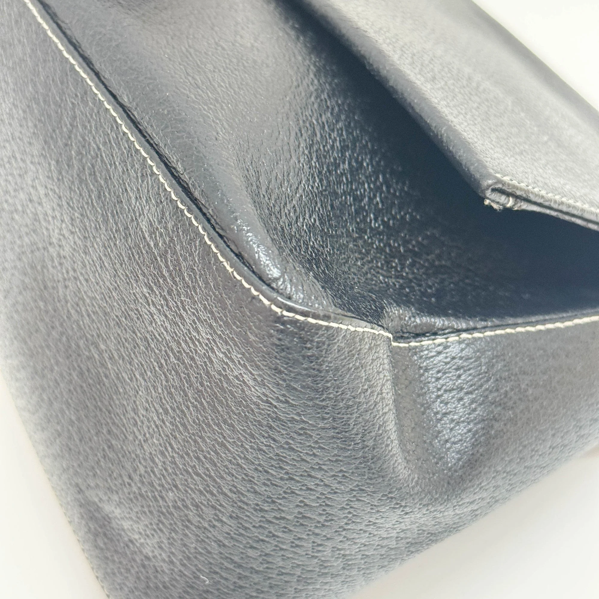Mamma Baguette in Black Leather and Turquoise Buckle Shoulder Bag - Image 10