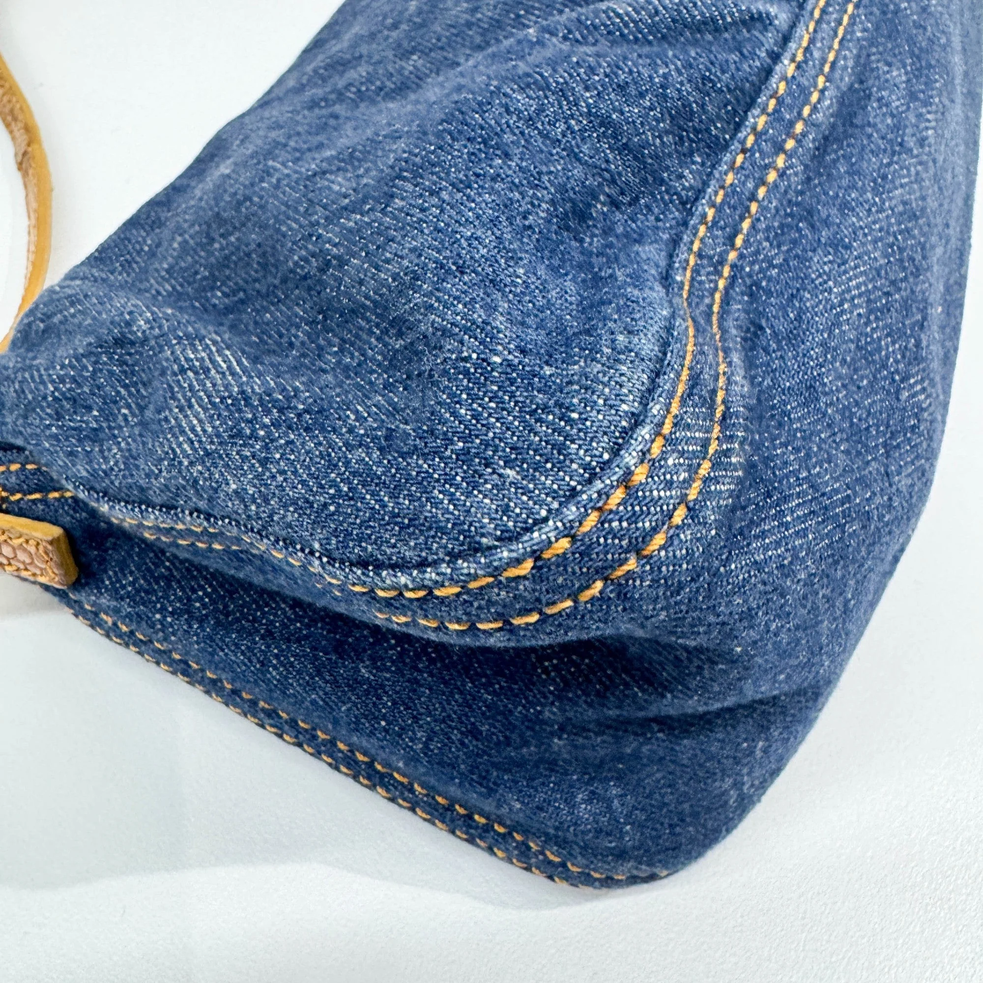 Baguette in Blue Denim Shoulder Bag - Image 10