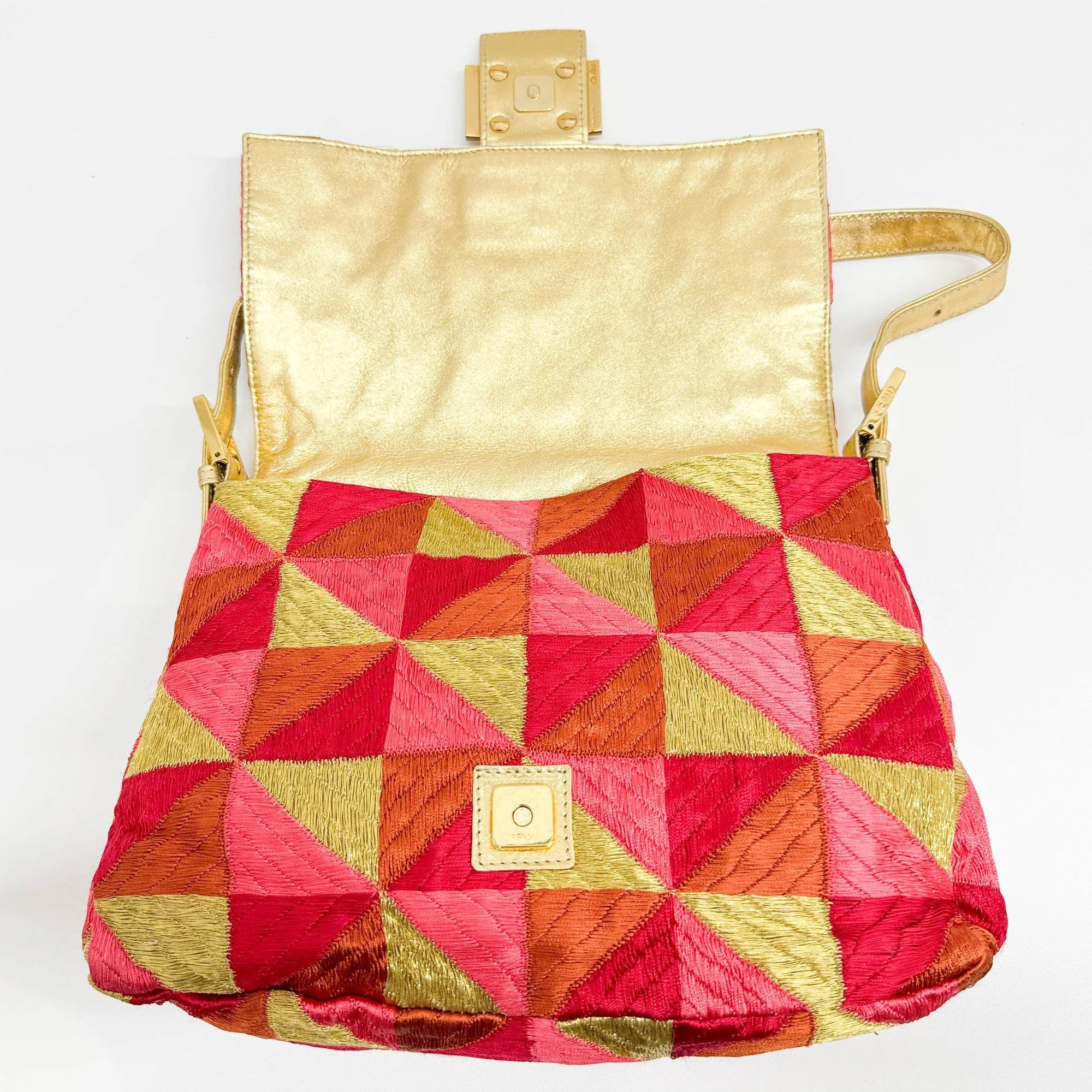 Mamma Baguette Multicolor Satin Shoulder Bag - Image 15