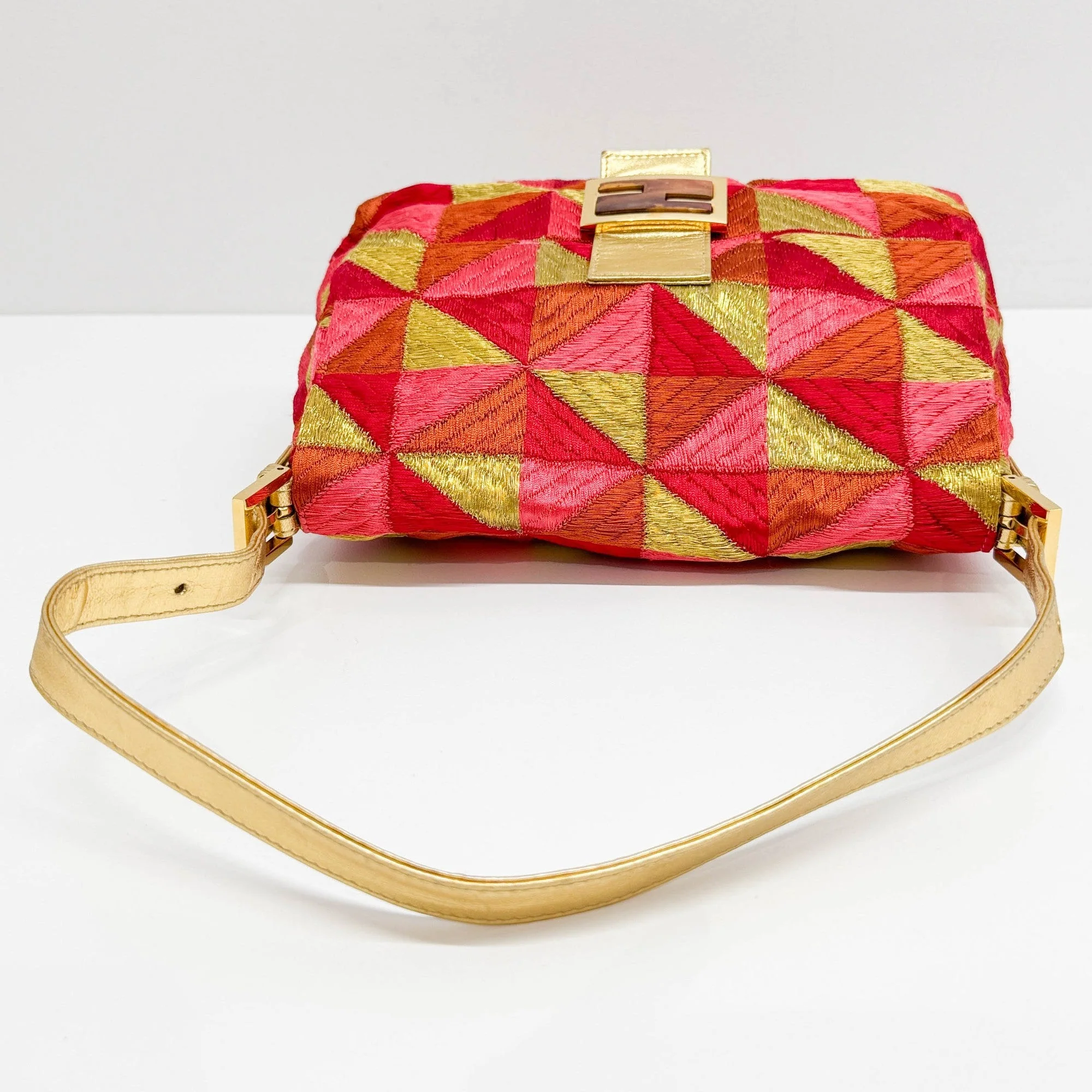 Mamma Baguette Multicolor Satin Shoulder Bag - Image 8