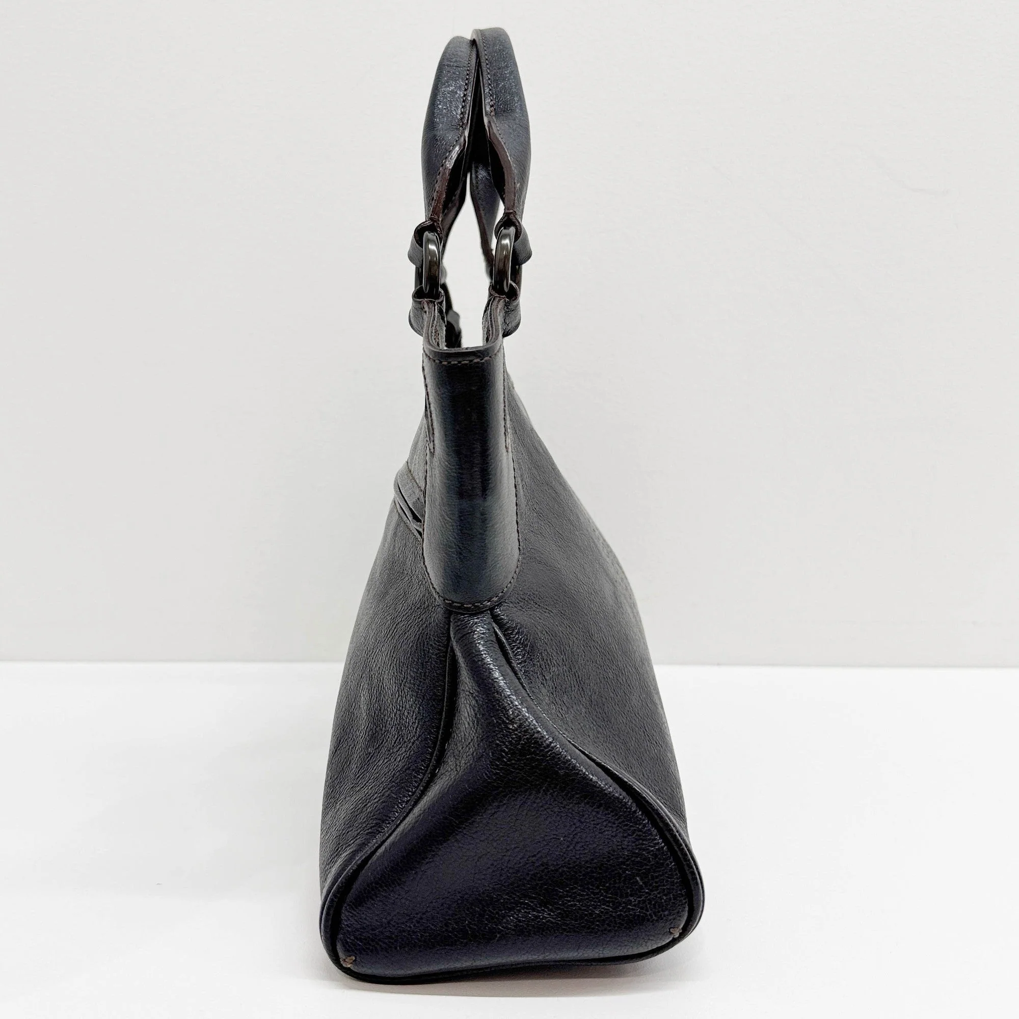 Marcello Black Leather Hand Bag - Image 5