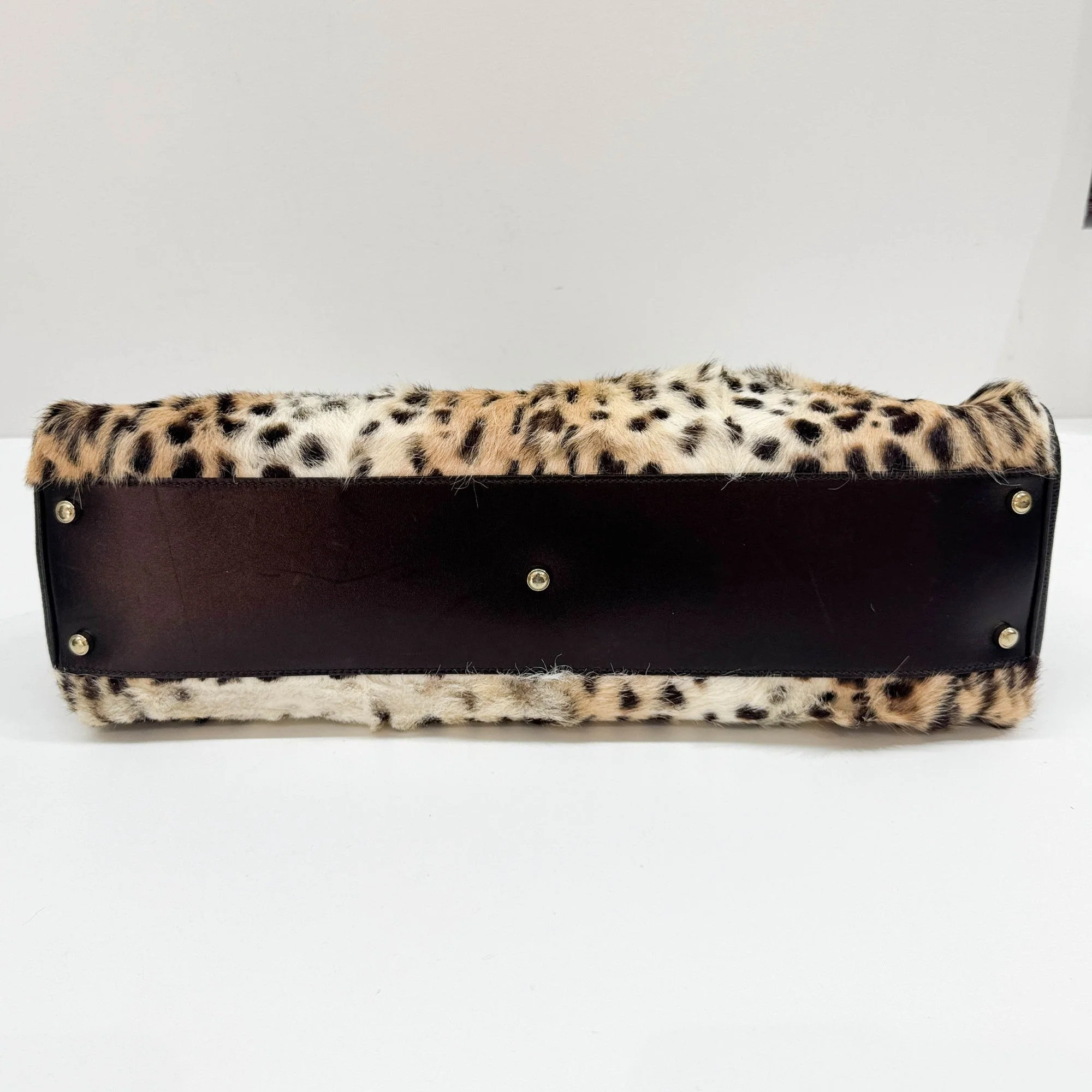 Marcello Tan Cheetah Print Pony Hair Hand Bag - Image 7