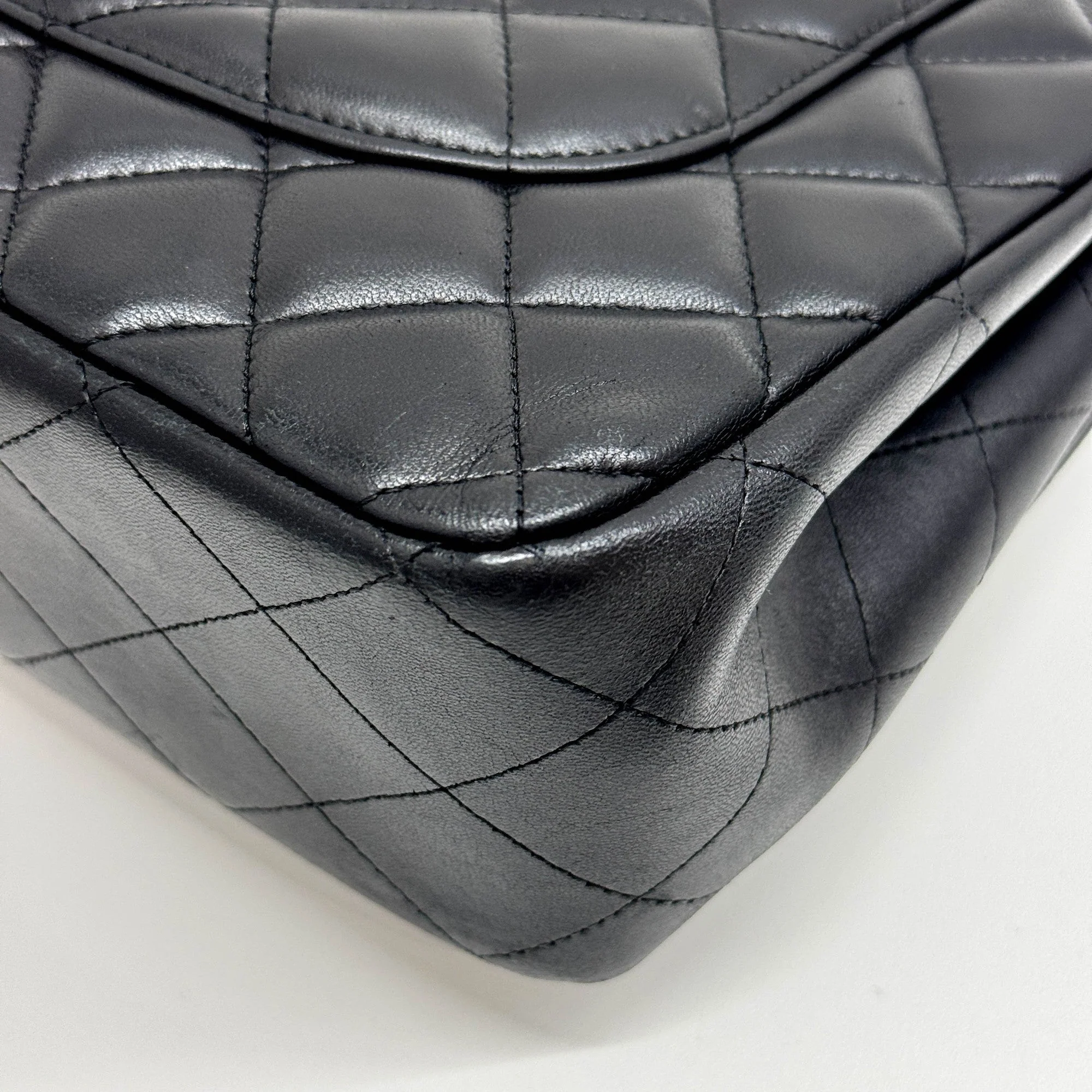 Maxi Classic Double Flap 2012-2013 Matelasse Black Leather Shoulder Bag - Image 11