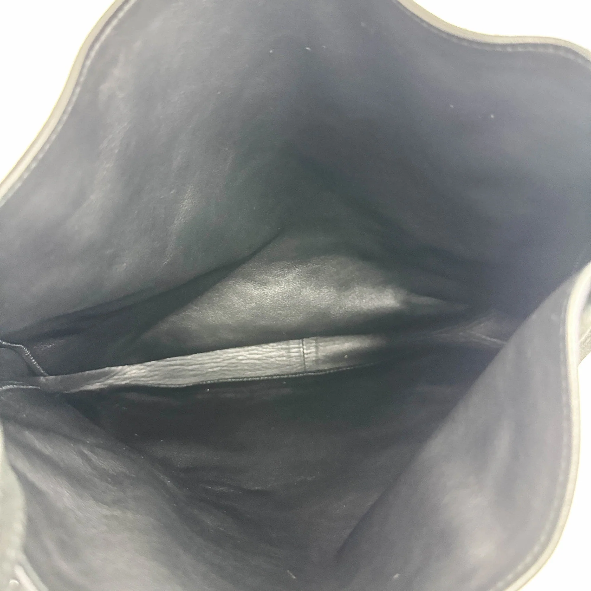 Metal Hinge Handle Black Suede Shoulder Bag - Image 12