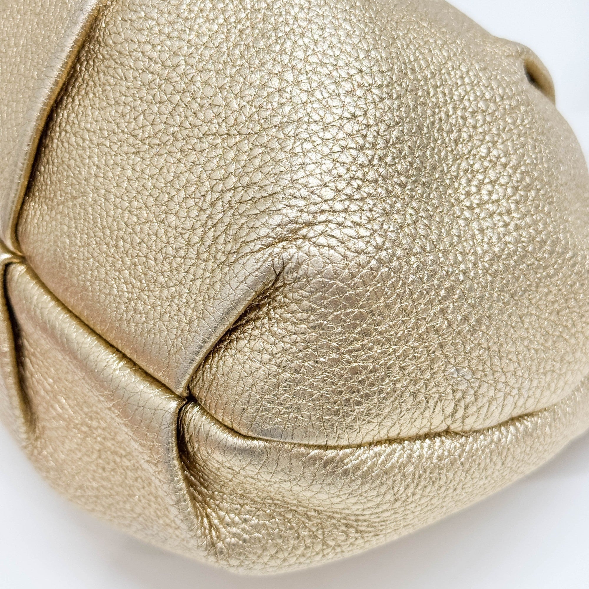 Metallic Gold Leather Shoulder Bag - Image 9