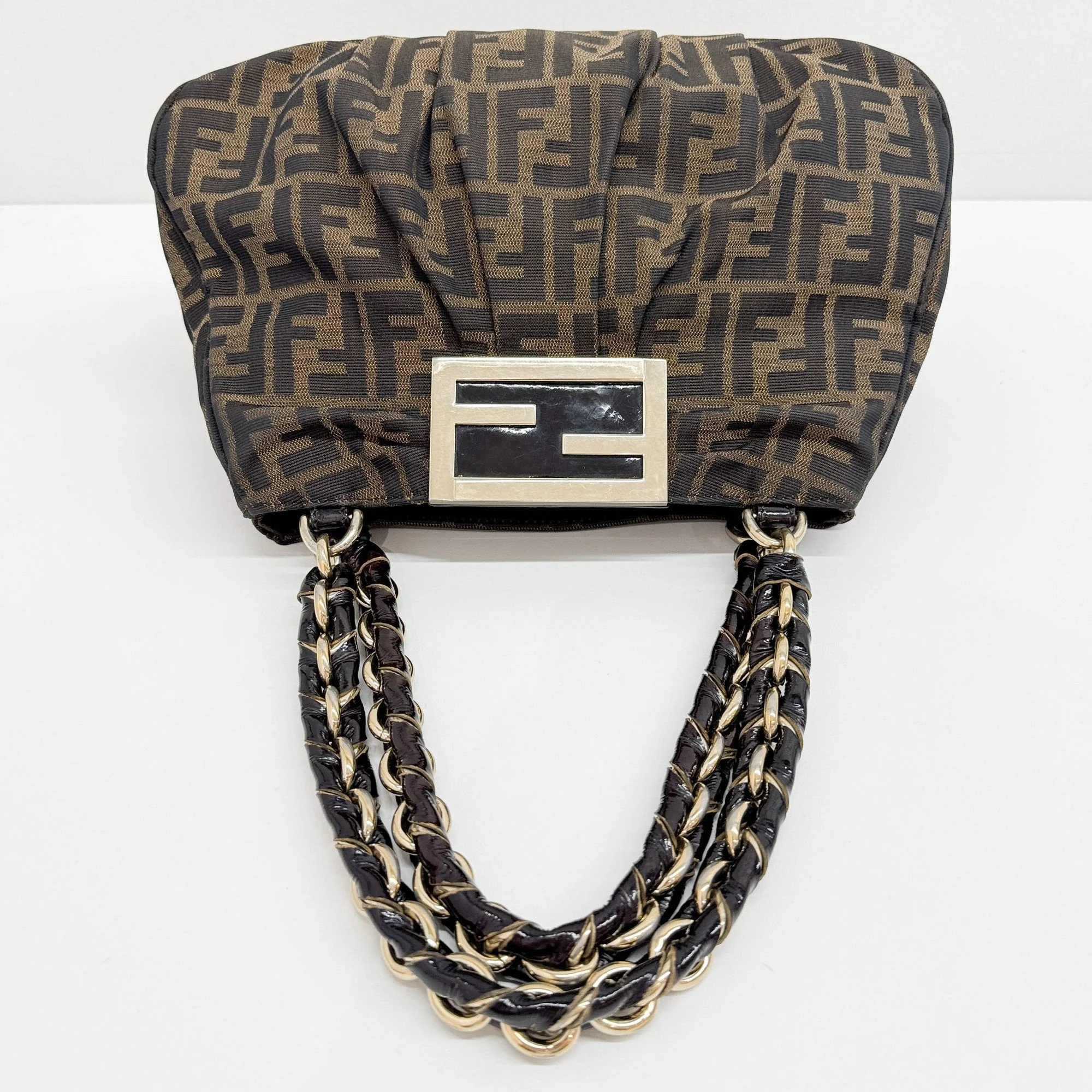 Mia Brown Zucca Canvas Shoulder Bag - Image 6