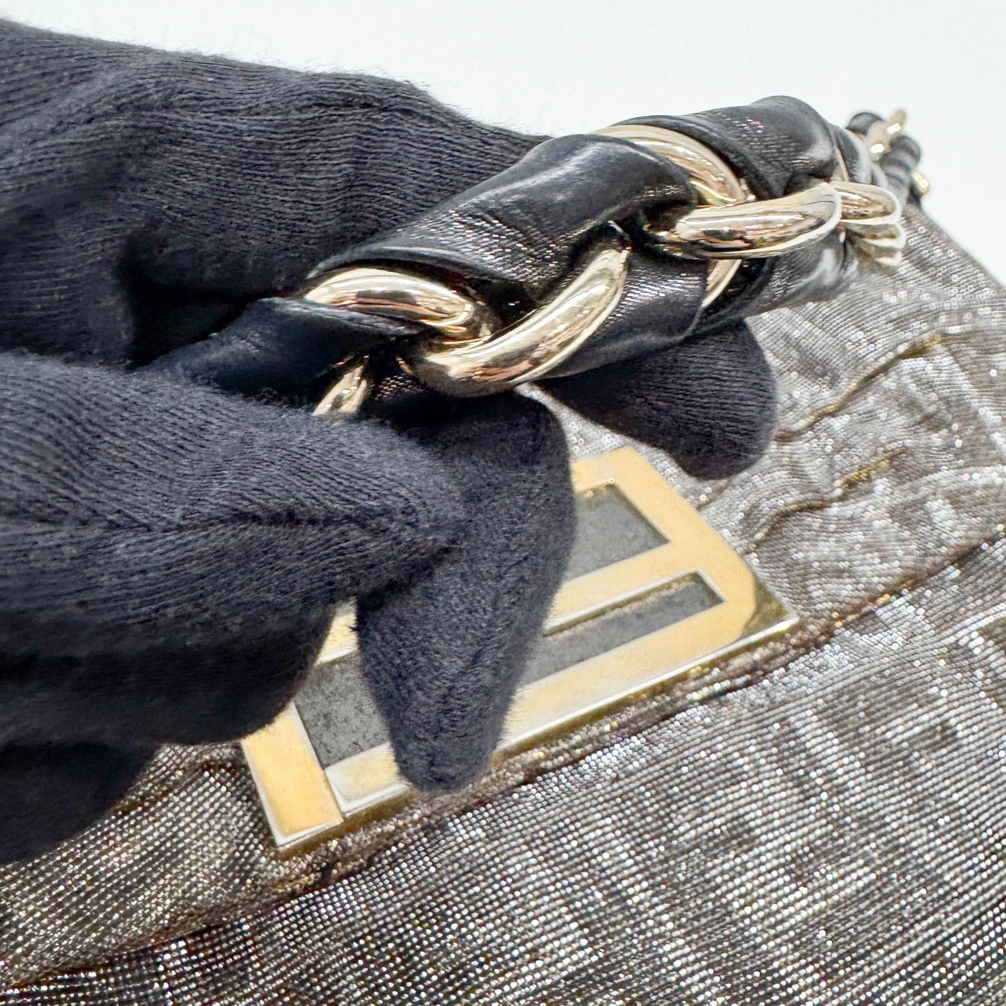 Mia Silver Zucca Canvas Glitter Shoulder Bag - Image 8