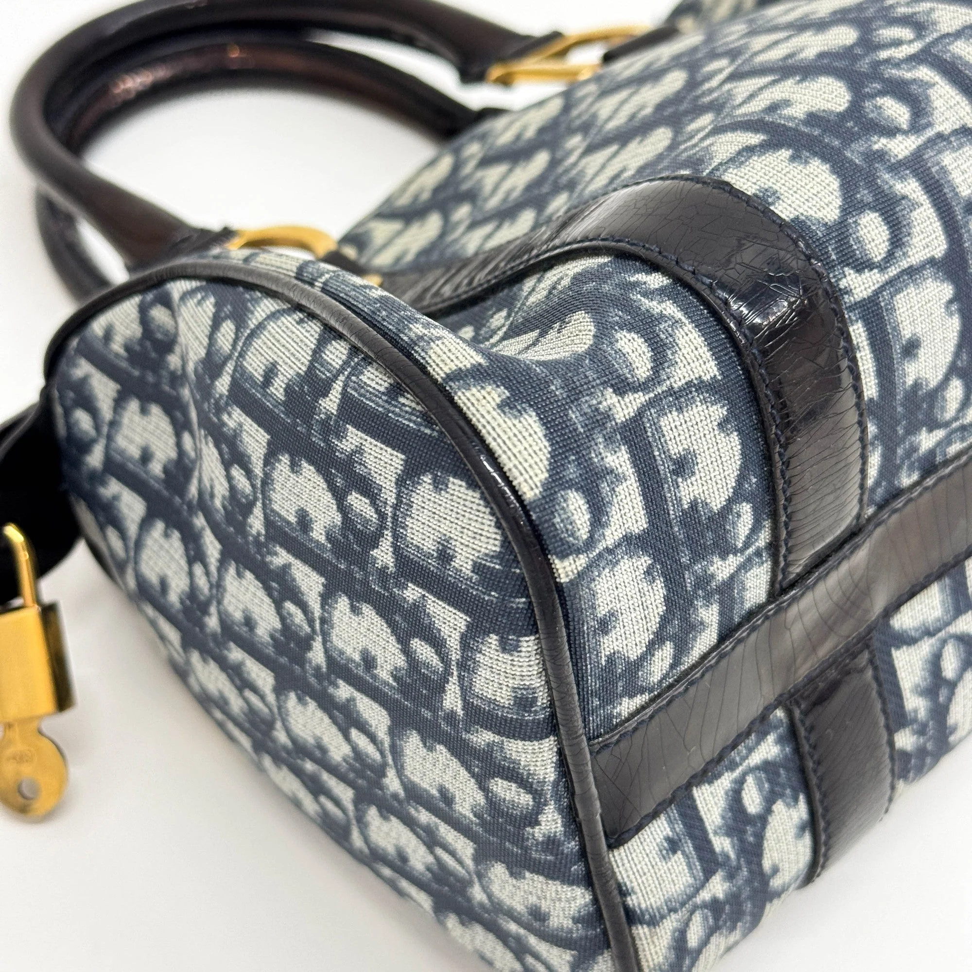 Mini Boston Blue Trotter Canvas Hand Bag - Image 10