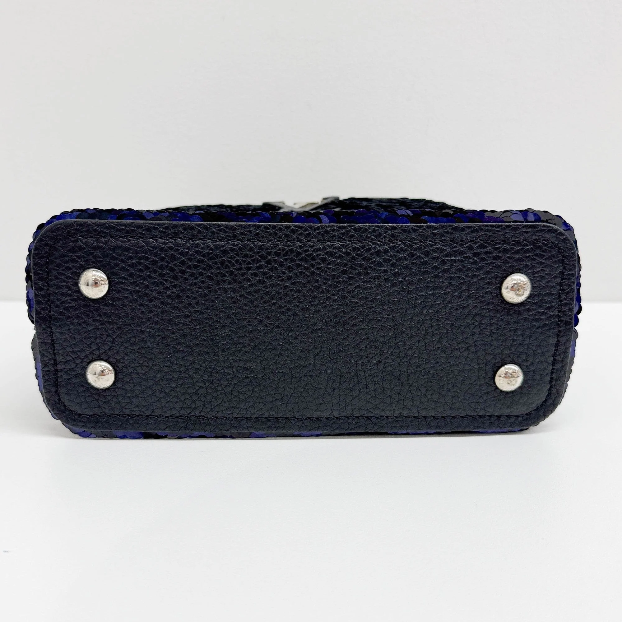 Mini Capucines Black & Blue Sequin Two Way Bag - Image 8