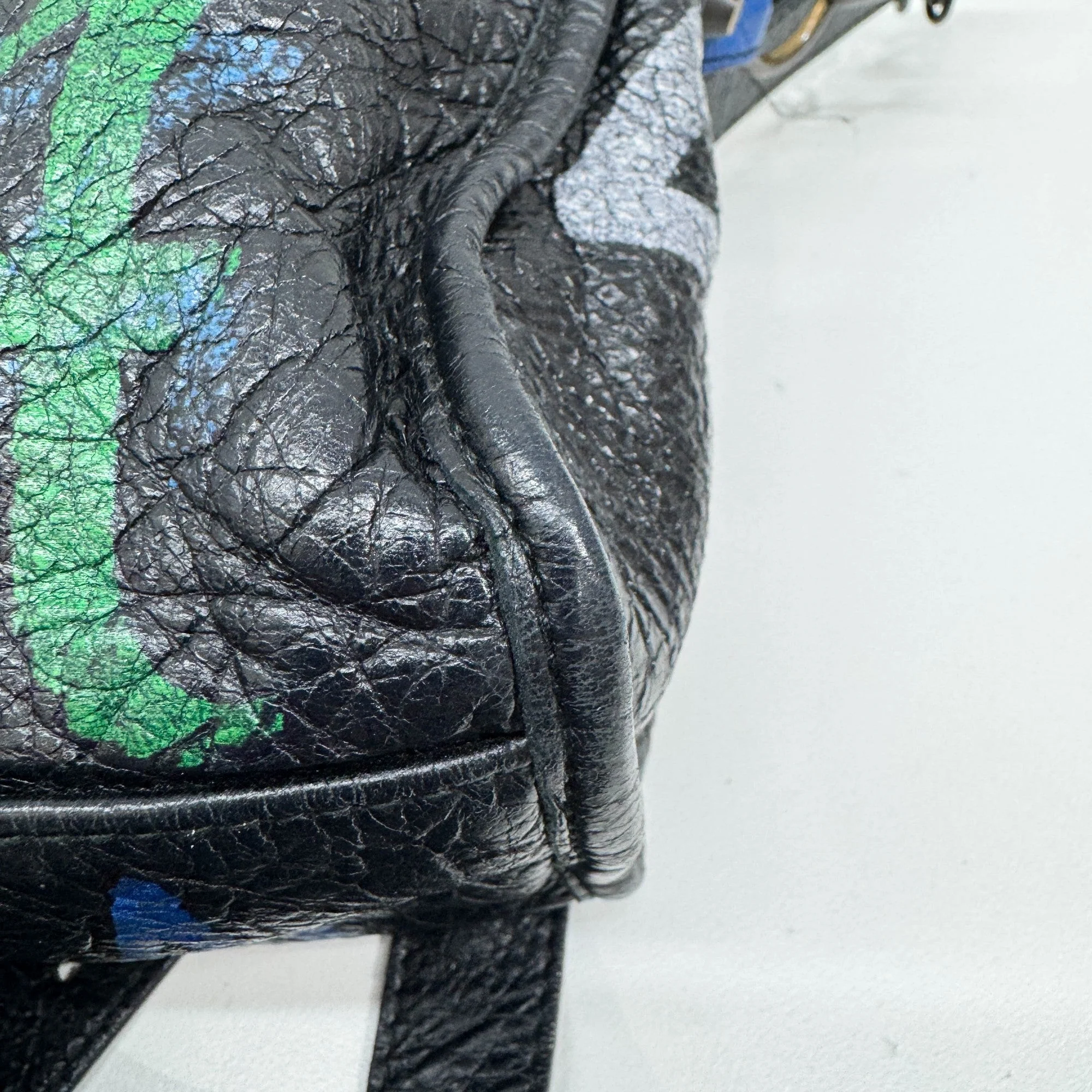 Mini City Graffiti Black Leather Two Way Bag - Image 14