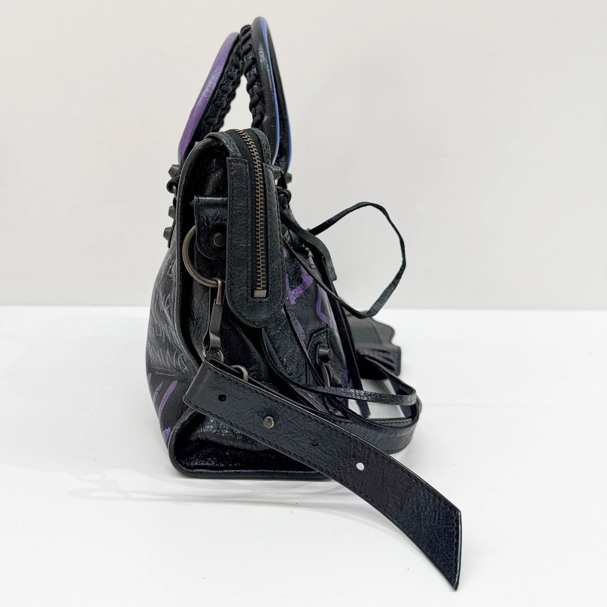 Mini City Graffiti Black Leather Two Way Bag - Image 5