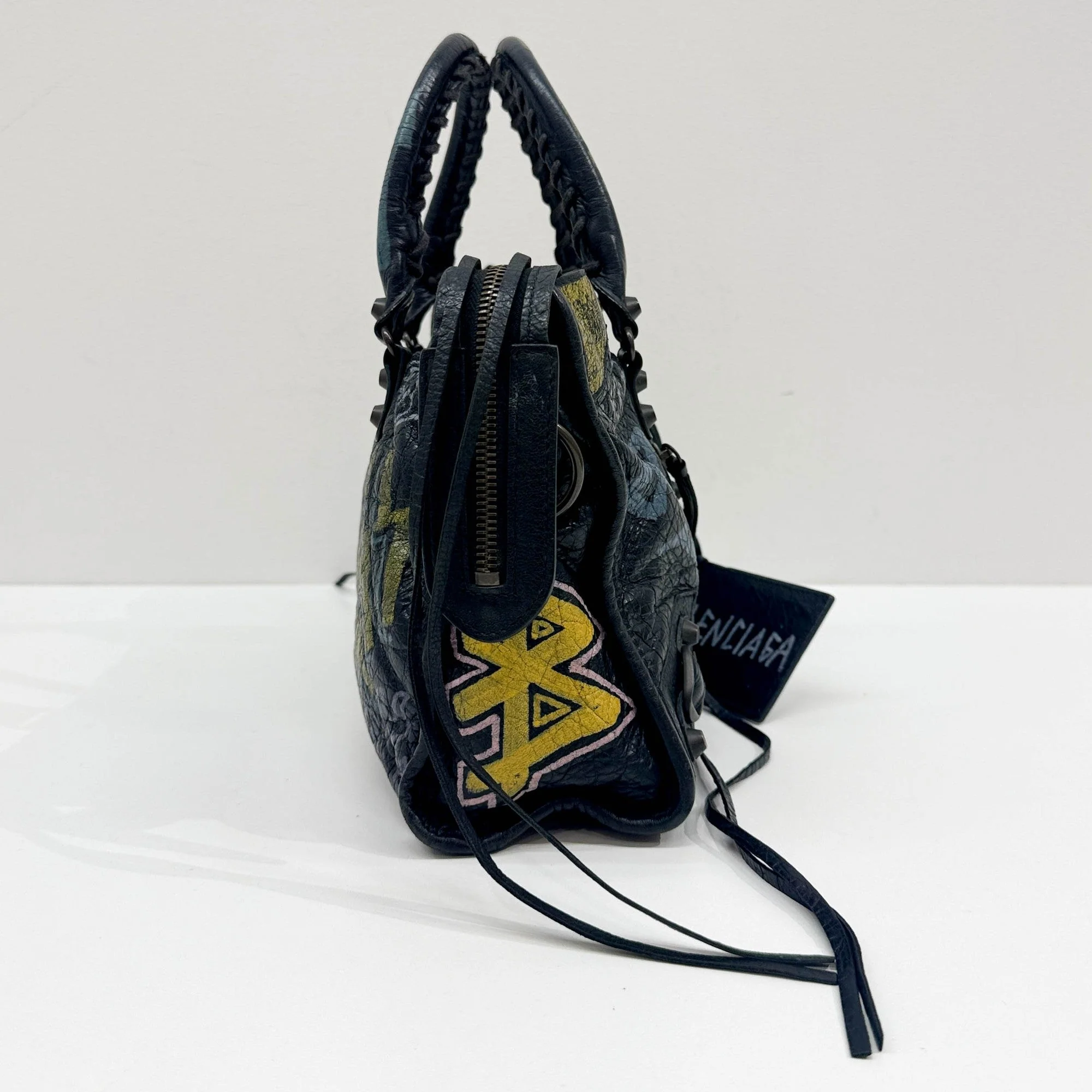 Mini City Graffiti Black Leather Two Way Bag - Image 6