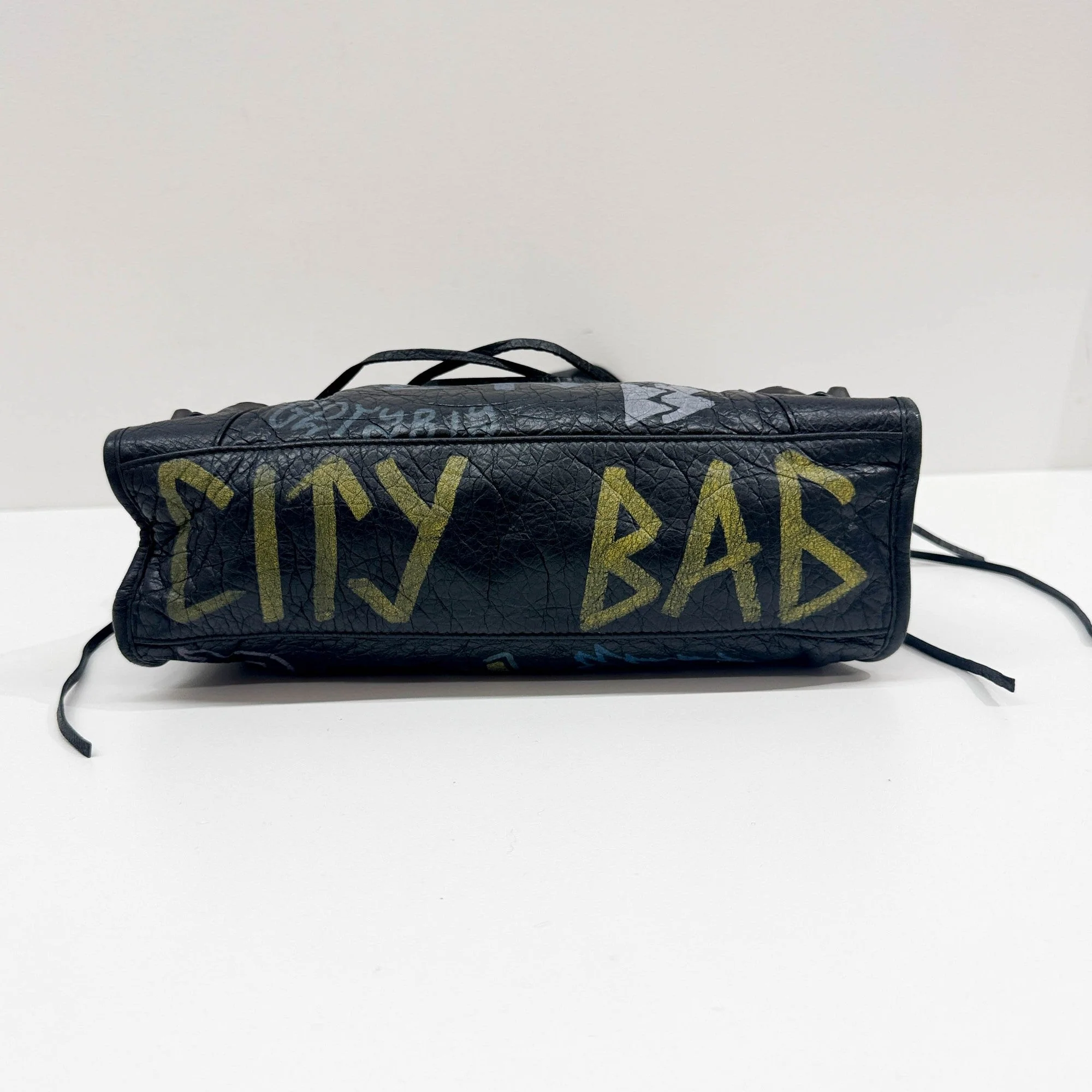 Mini City Graffiti Black Leather Two Way Bag - Image 9