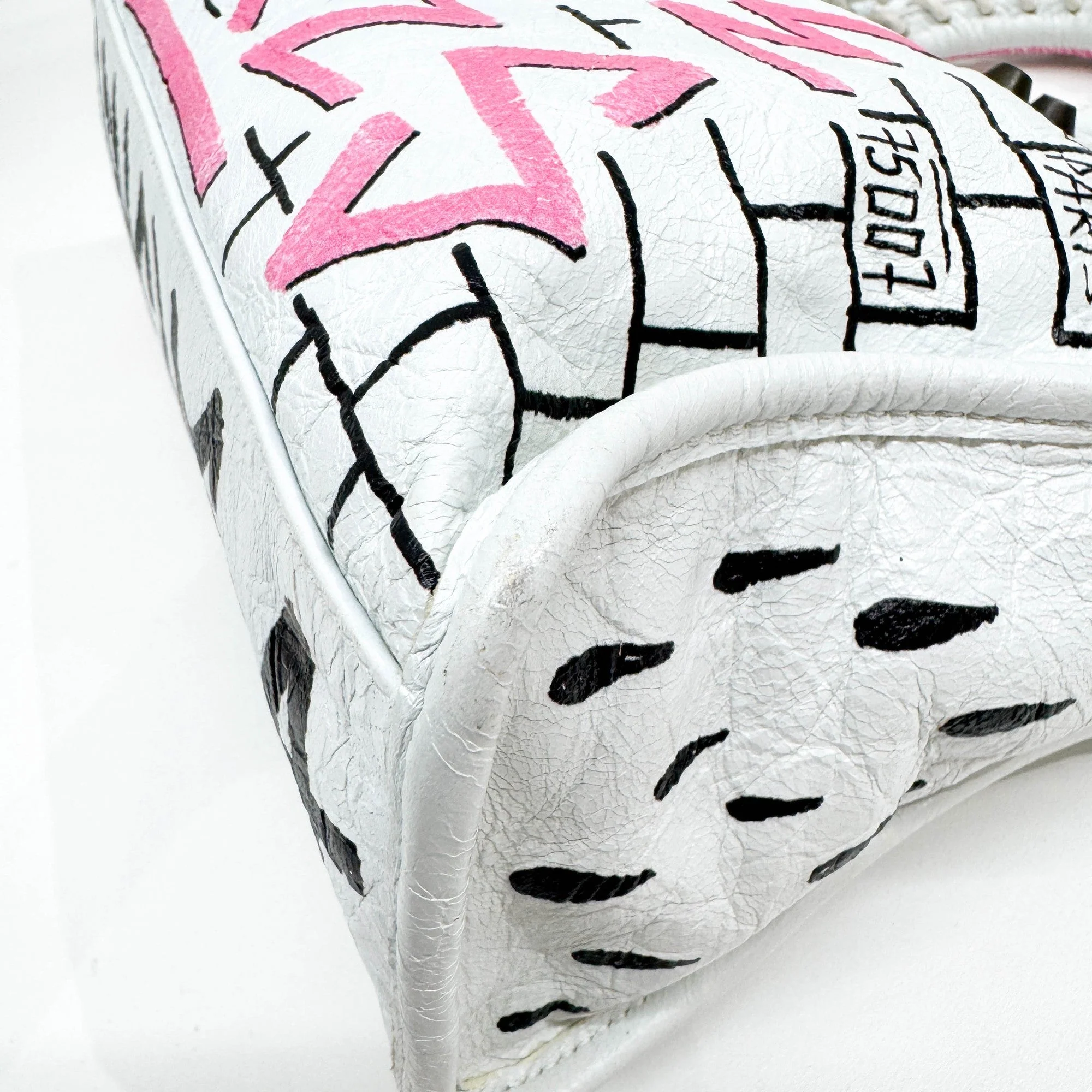 Mini City Graffiti White Leather Two Way Bag - Image 12