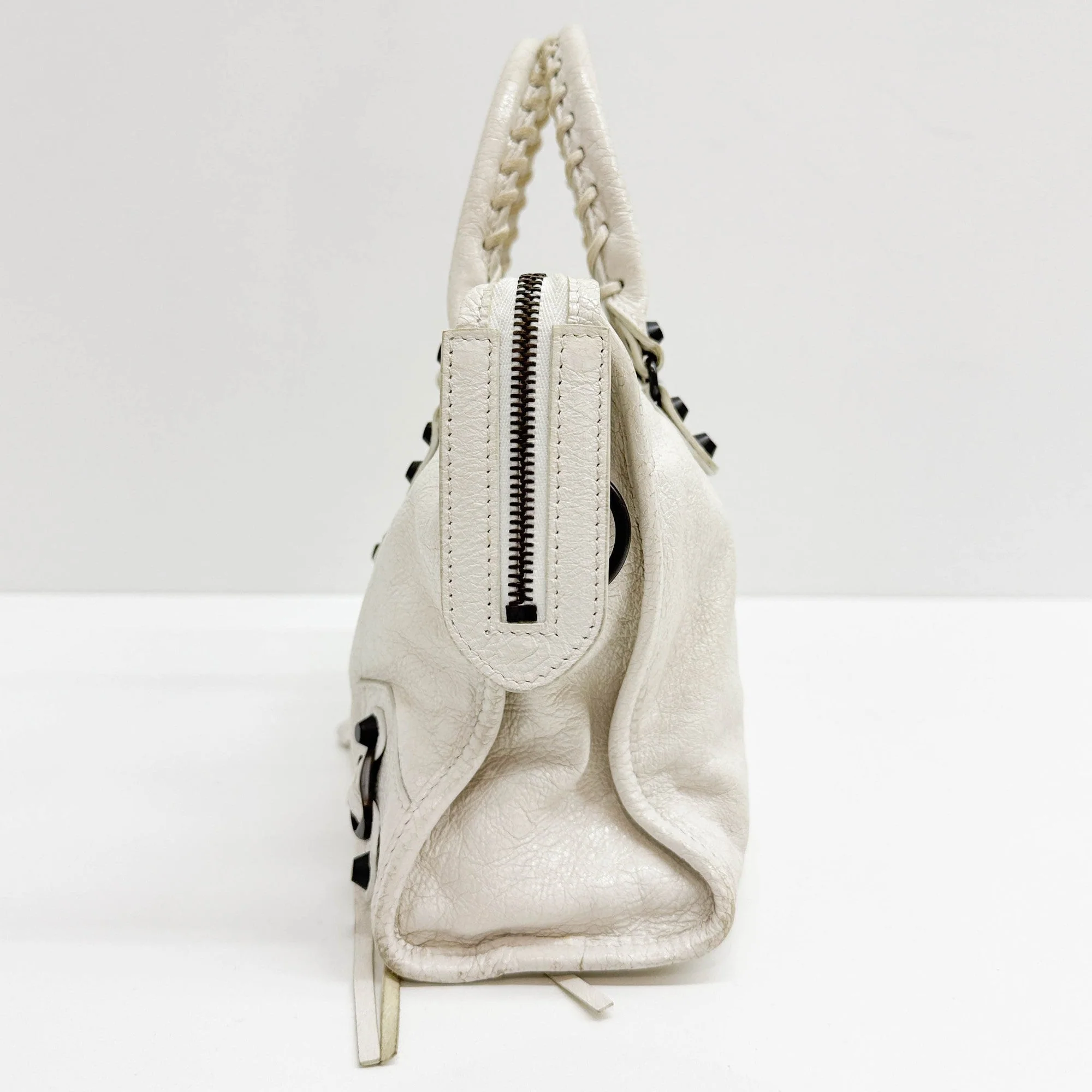 Mini City White Leather Two-Way Bag - Image 6
